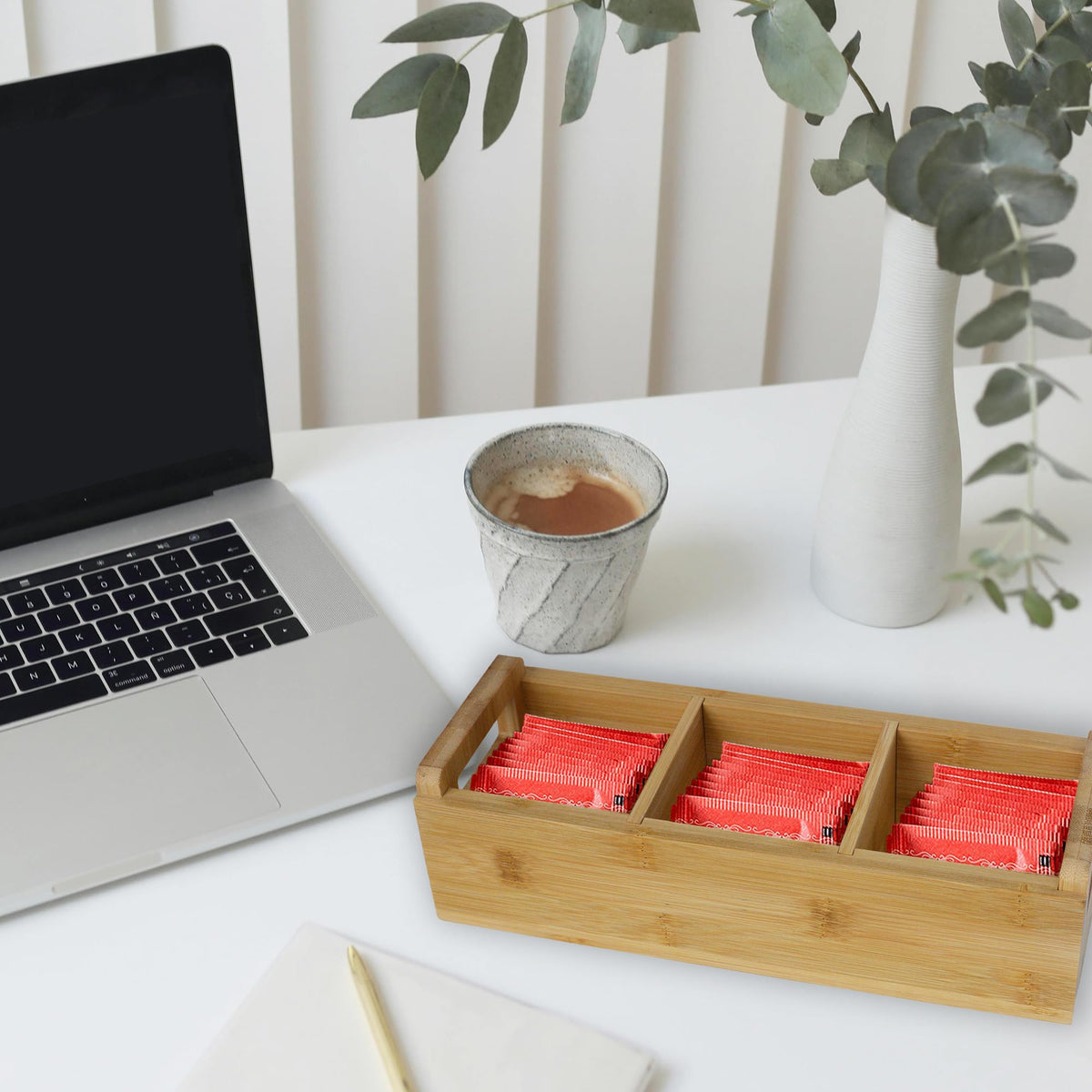 Bamboo Tea Organizer Box Chemical Free Eco