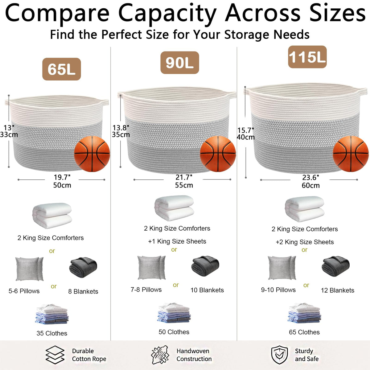 115L Extra Large Blanket Basket