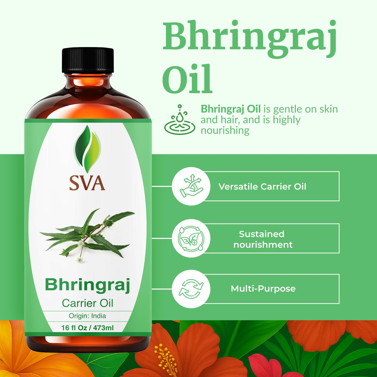 SVA Bhringraj Carrier Oil (16 Fl Oz)