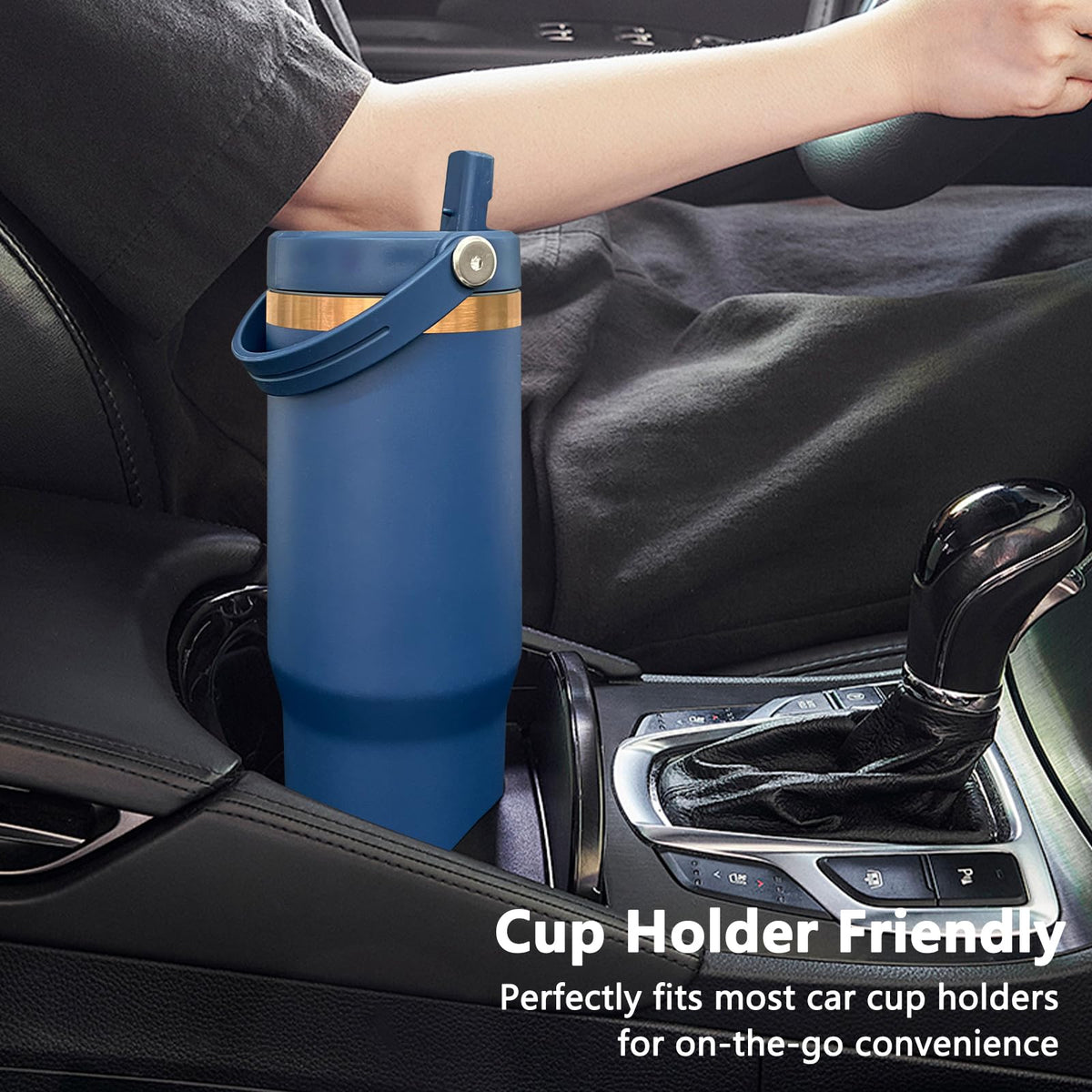 30 oz Tumbler Bulk with Top Handle and Flip Straw Navy