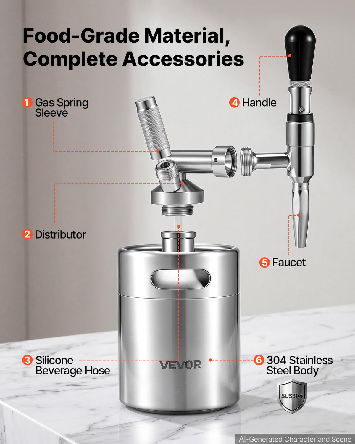Nitro Cold Brew Coffee Maker 68 oz Nitrogen Dispenser System