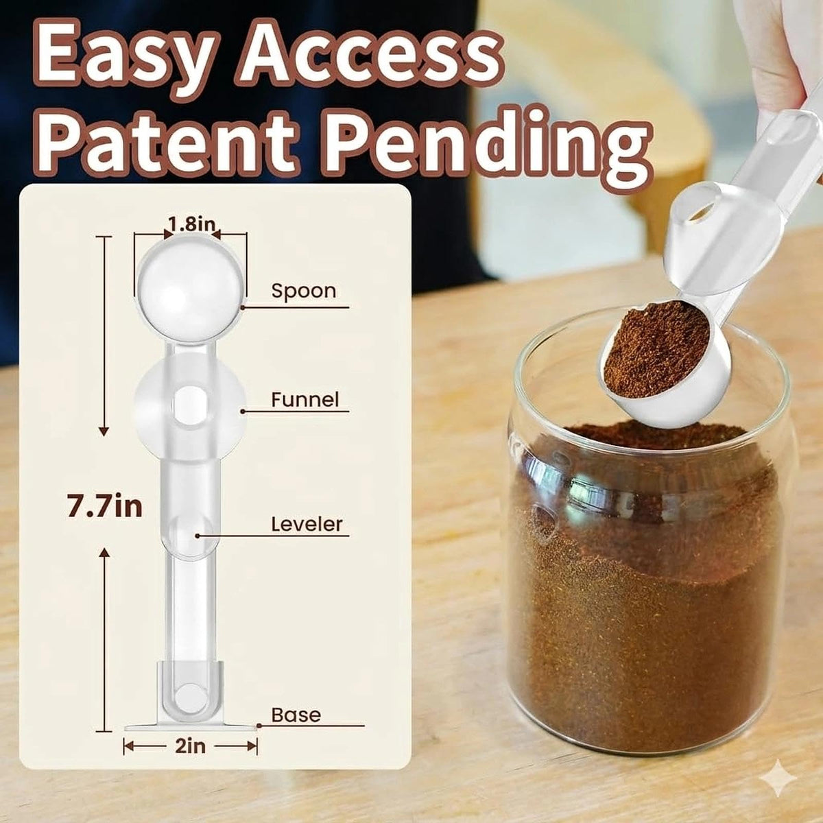 Coffee Scoop with Funnel for Ground Coffee (2 Count)