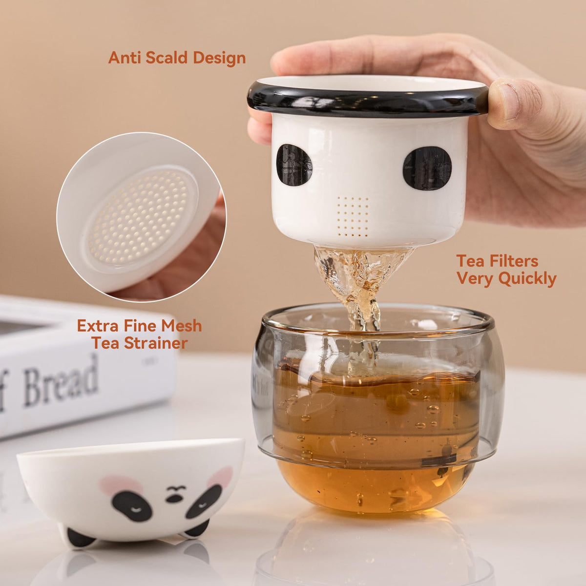Tea Cup with Infuser and Lid 10oz