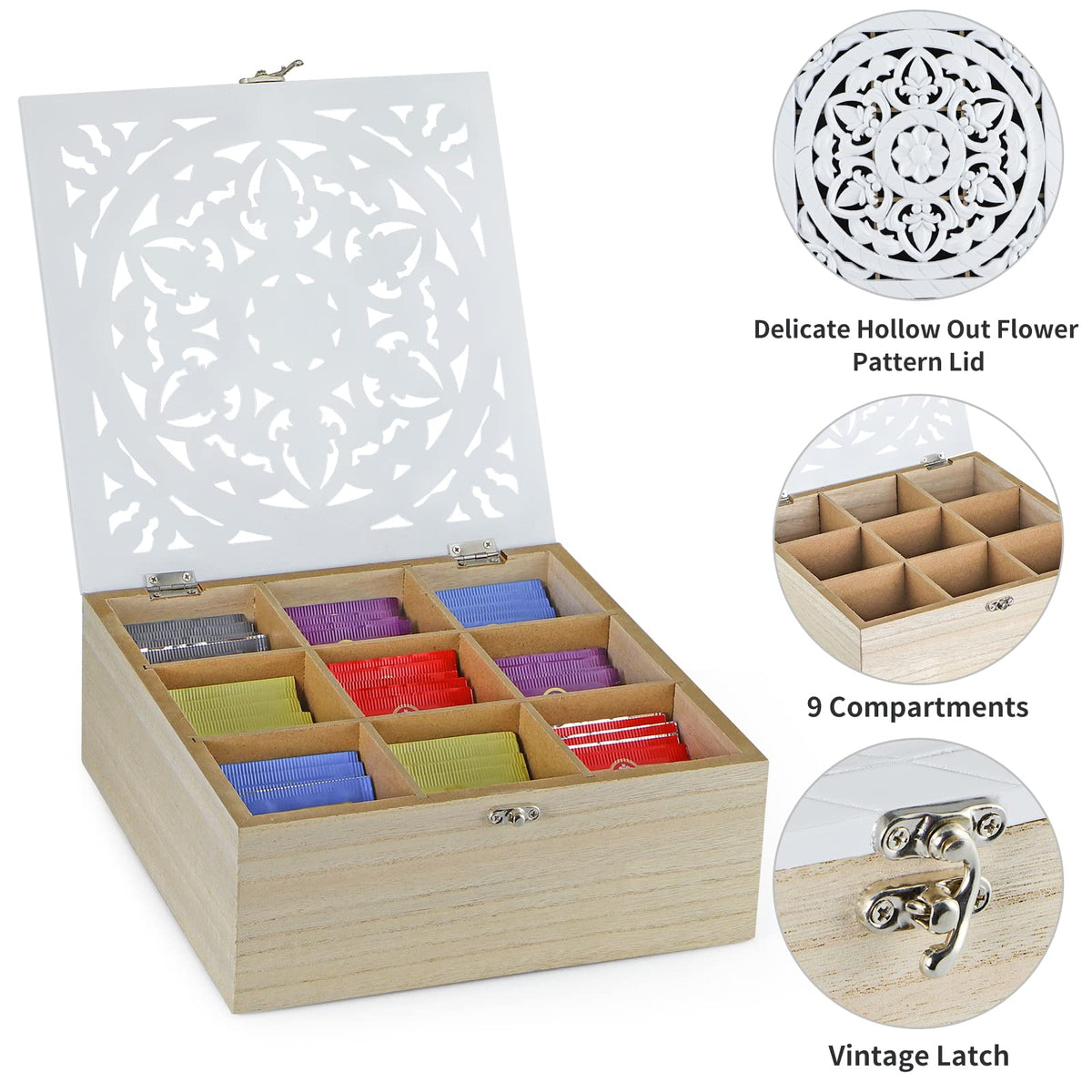 Wood Tea Bag Organizer