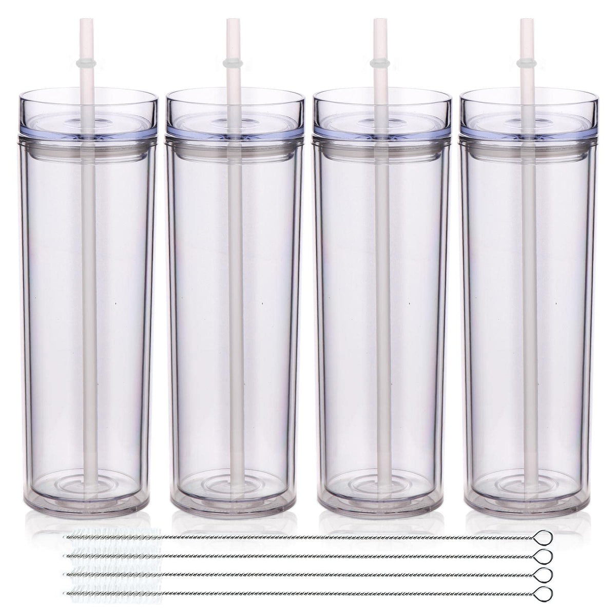 20oz Plastic Skinny Tumblers Bulk 4 Pack (4 Count)