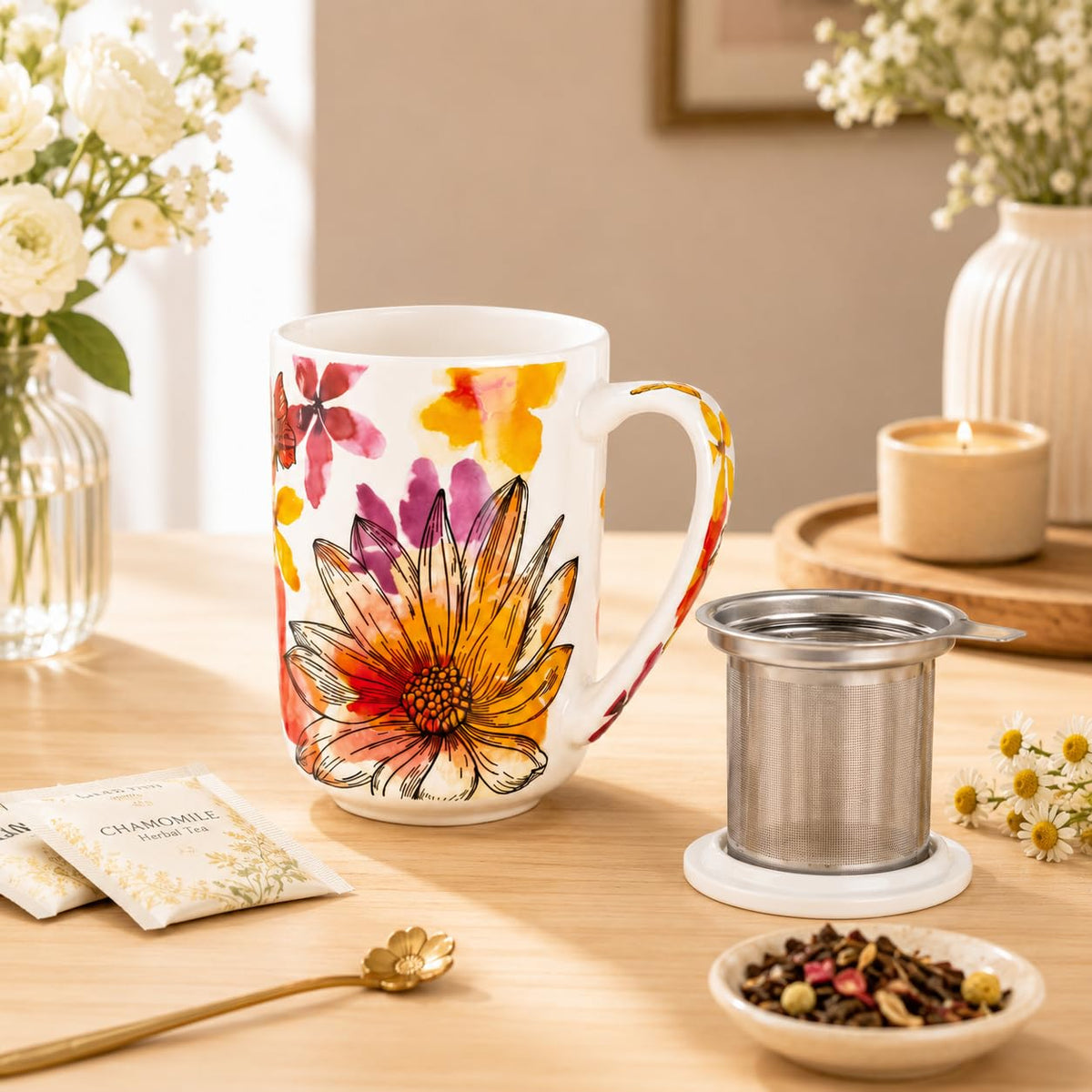 Tea Mug with Infuser and Lid