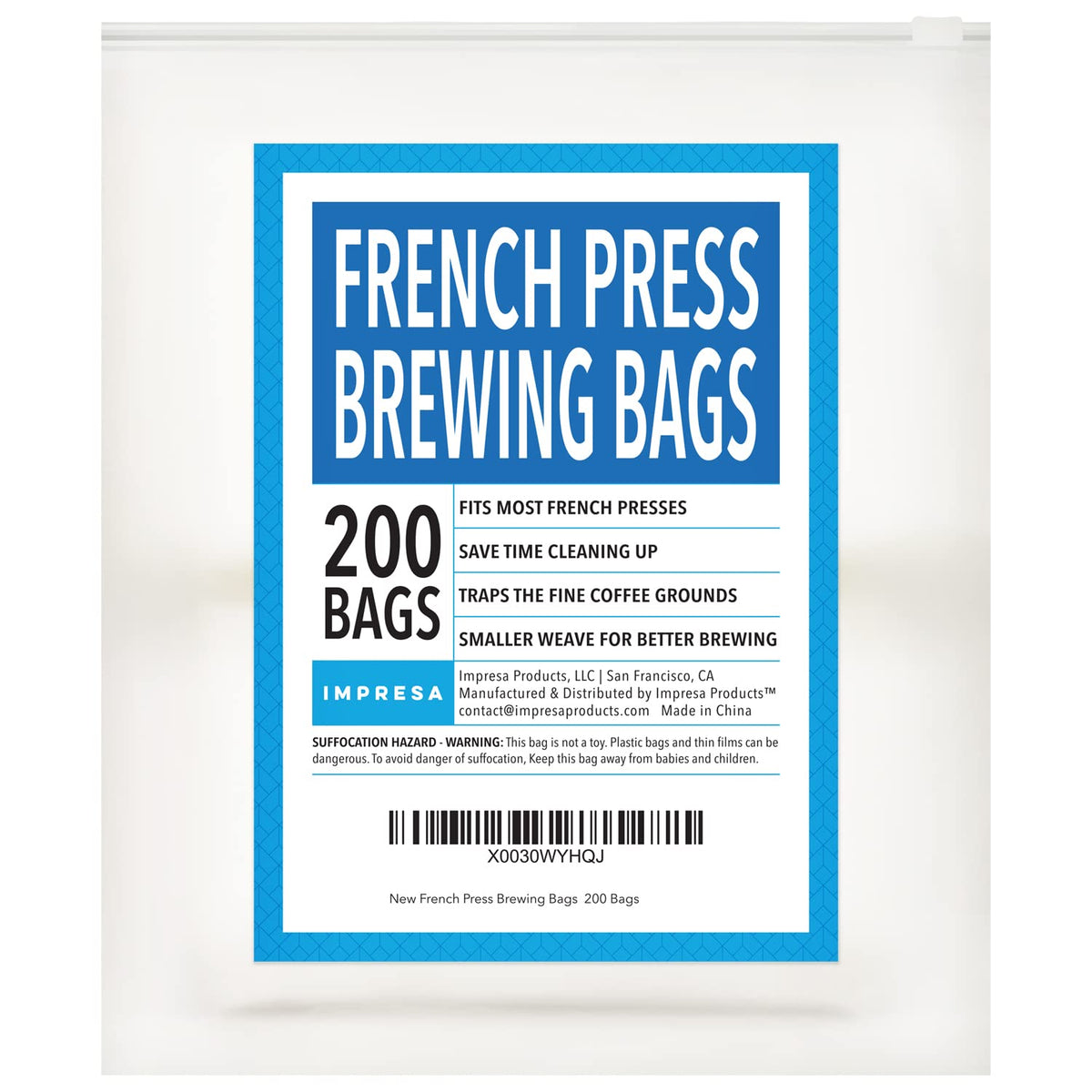 Non Woven French Press Filter Bags 200 (200 Count)
