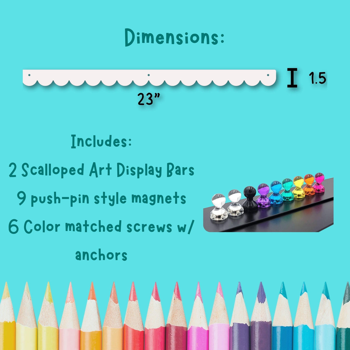Scalloped Magnetic Art Display for Kids Artwork & Photos