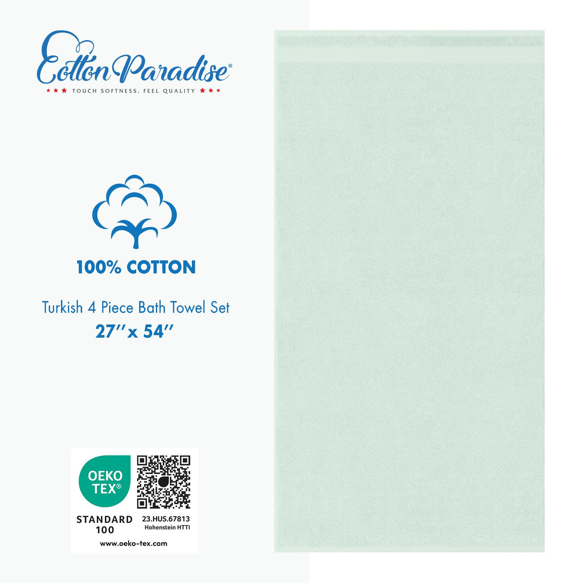100% Cotton Turkish Towel Set (4 Count)
