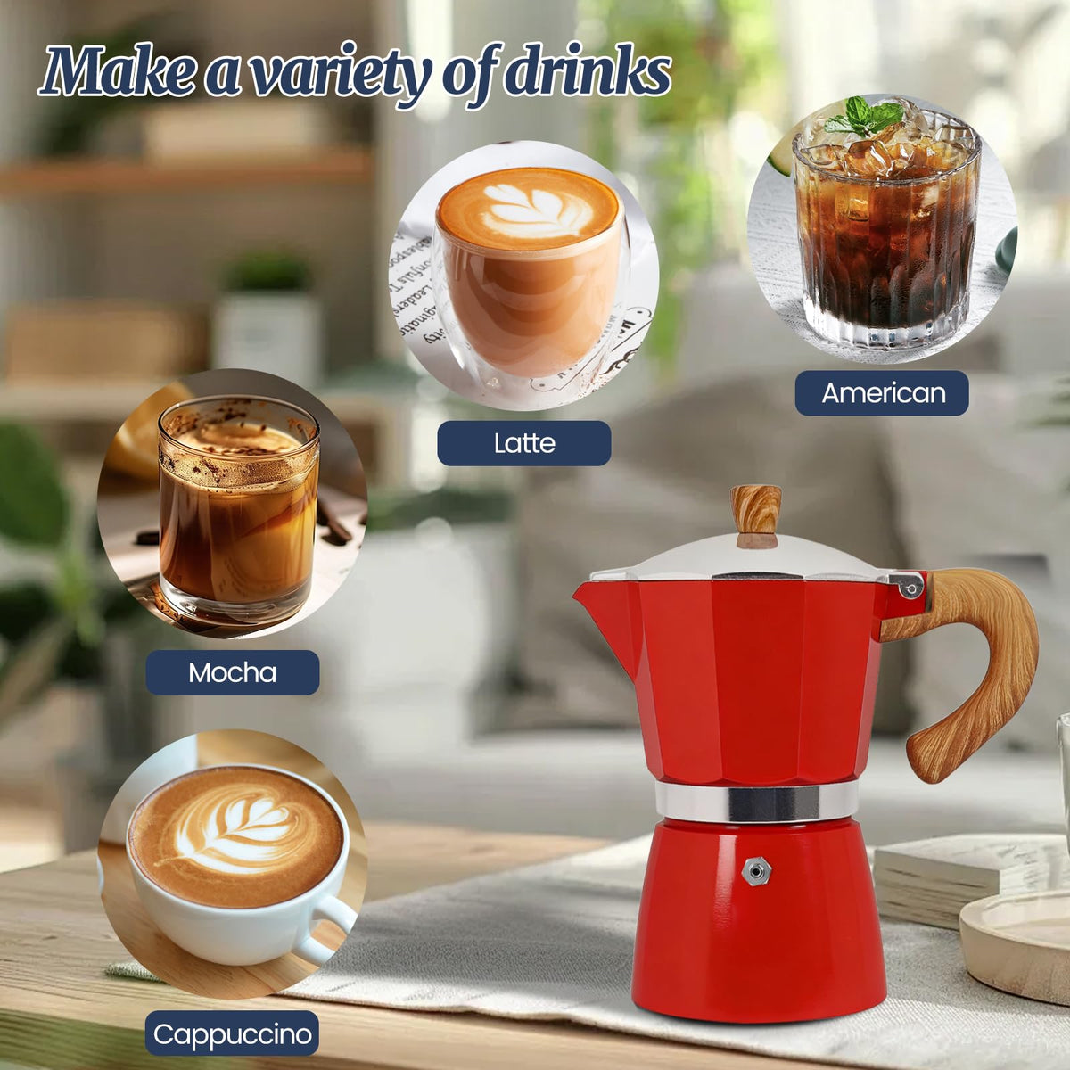 3 Cup Moka Pot Aluminum 150ml Italian Coffee Maker