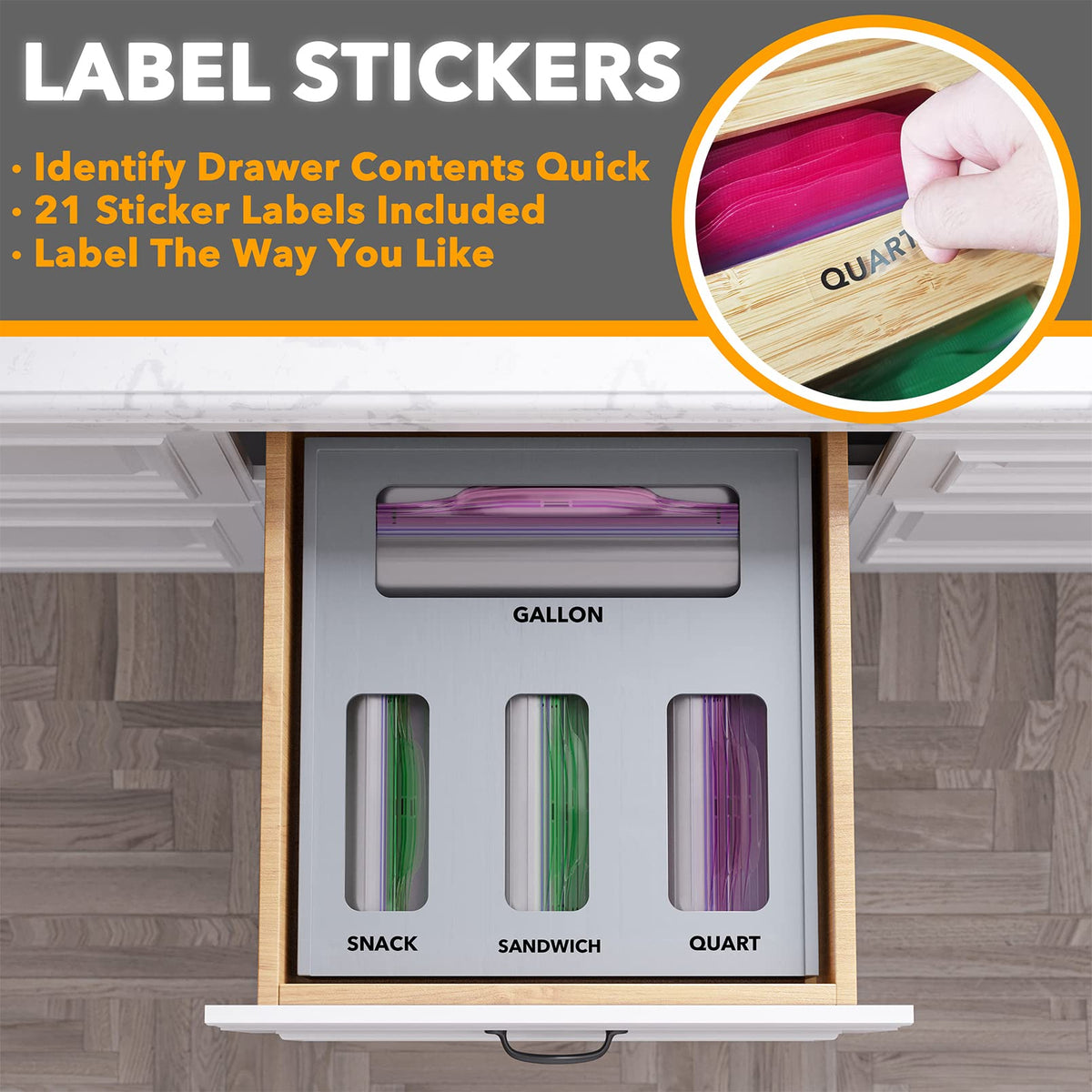 Bag Storage Organizer for Kitchen Drawer
