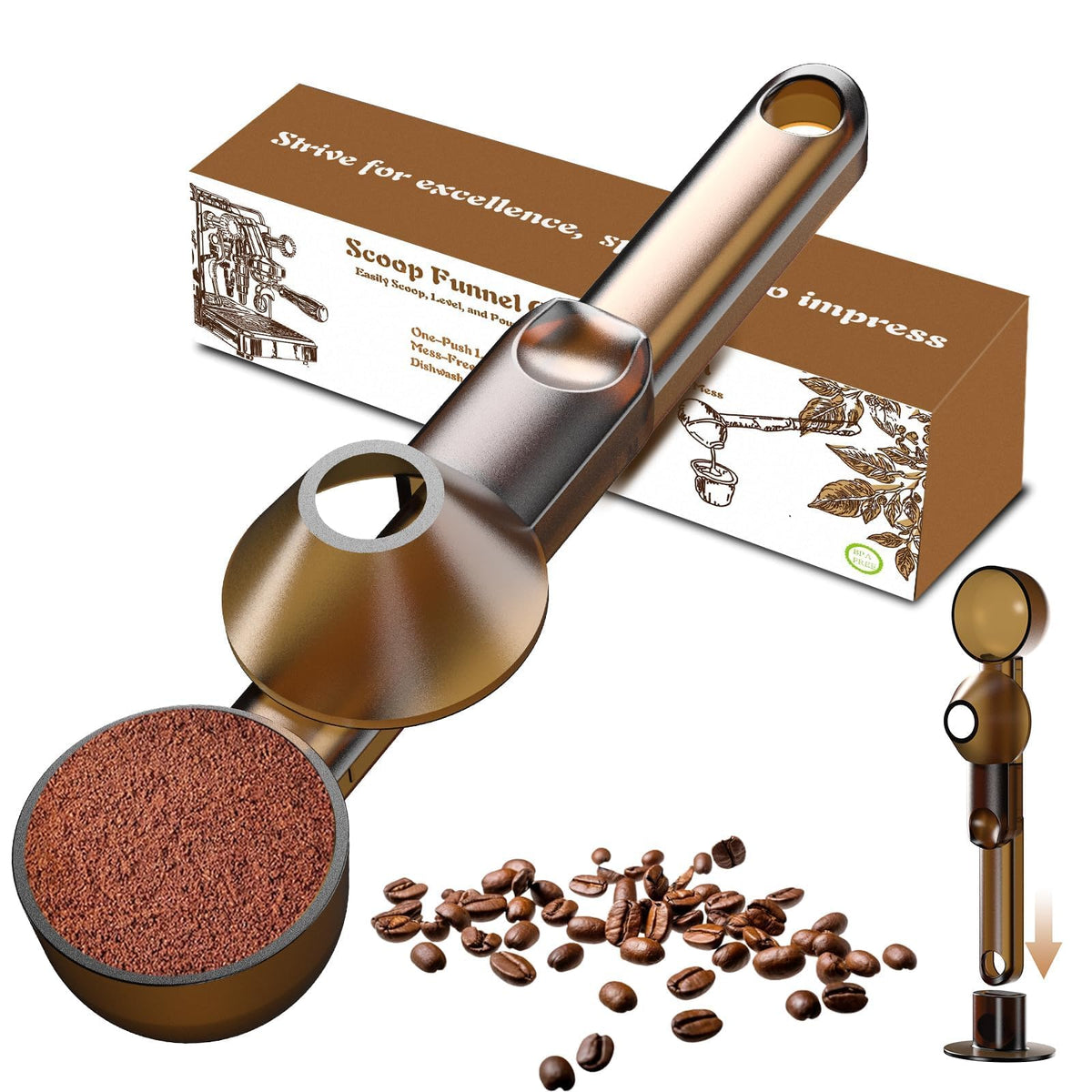 Coffee Scoop with Funnel for Ground Coffee