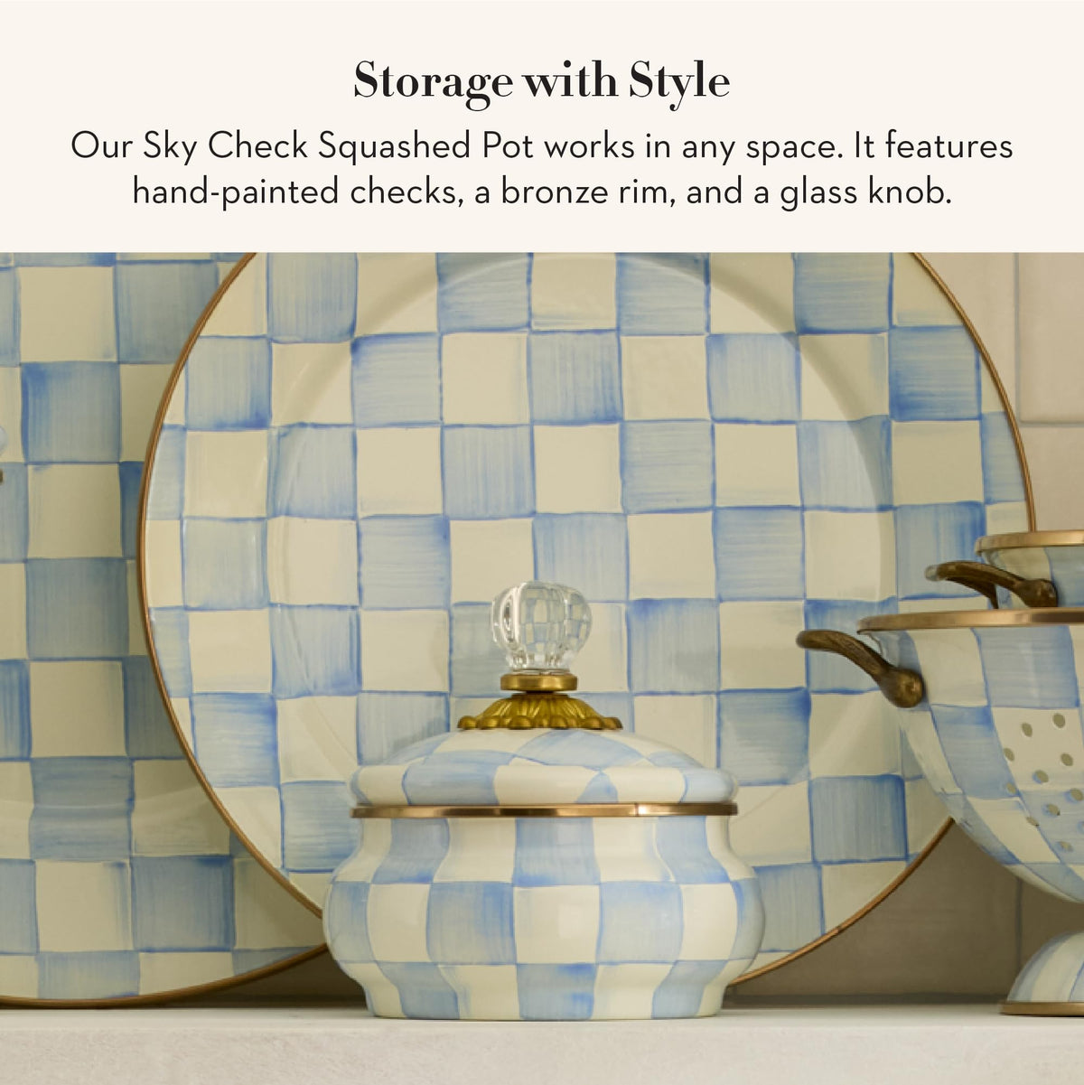 Enamel Squashed Pot