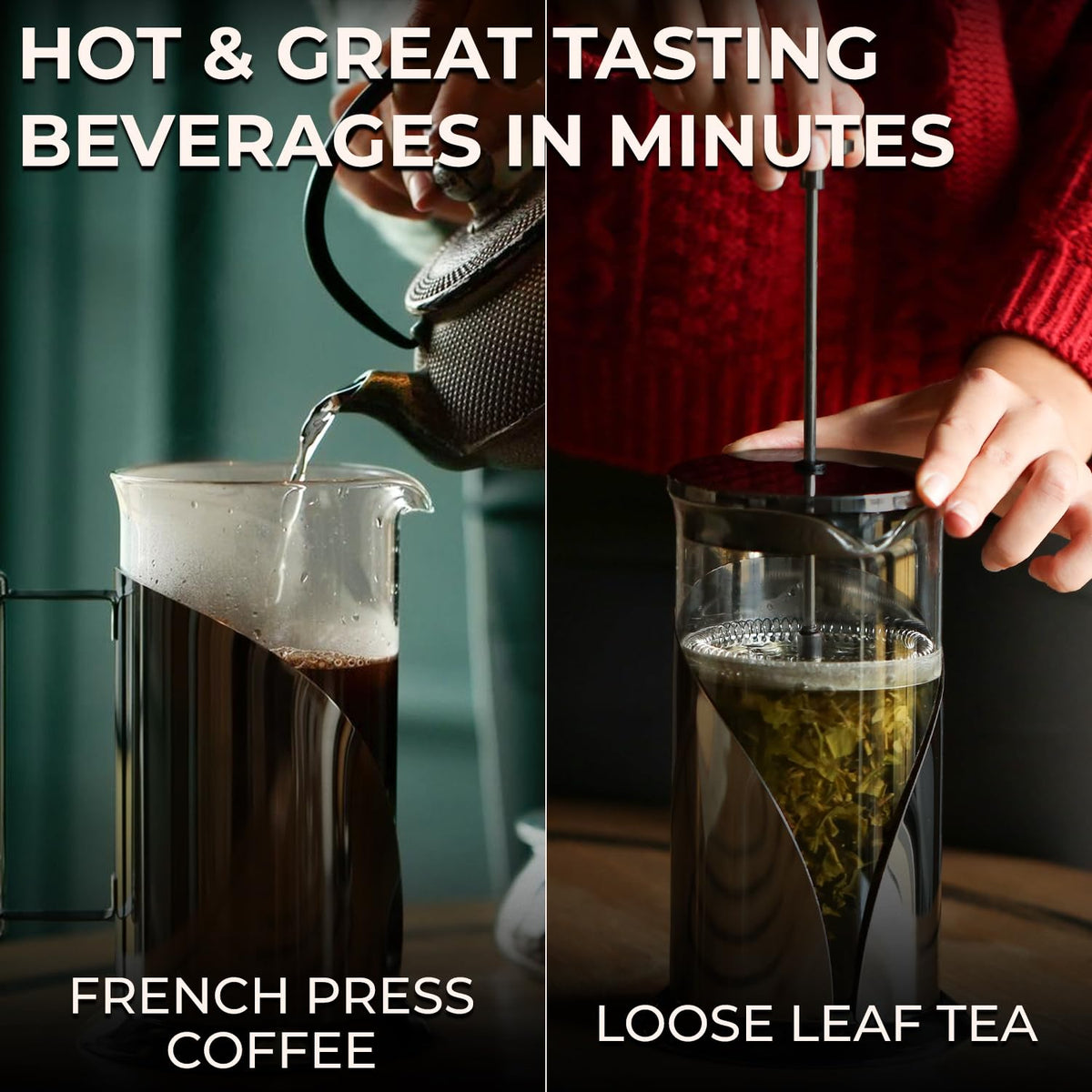 Stainless Steel French Press Coffee Maker 34 oz