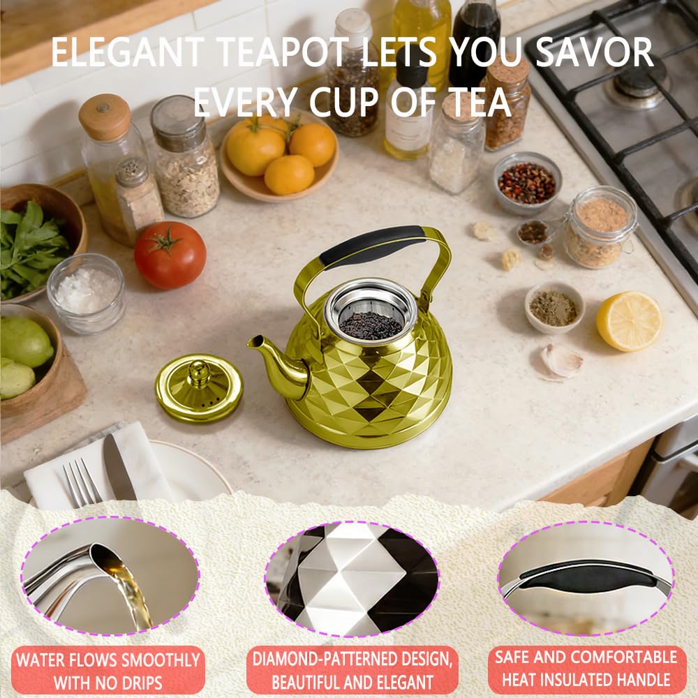 1800ml 61oz Stainless Steel Teapot with Infuser