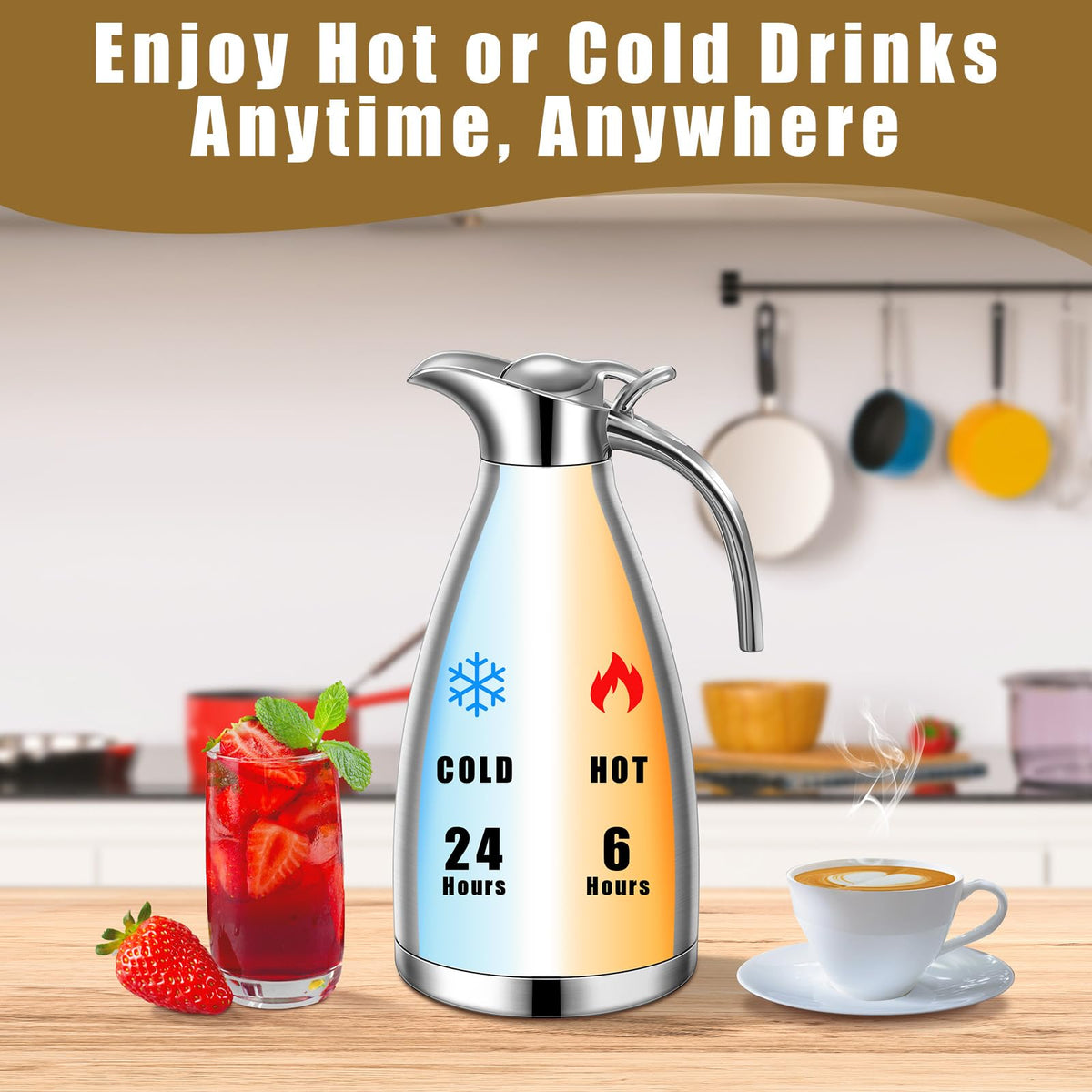 2 Pcs 68oz Thermal Coffee Carafe for Keeping Hot (2 Count)