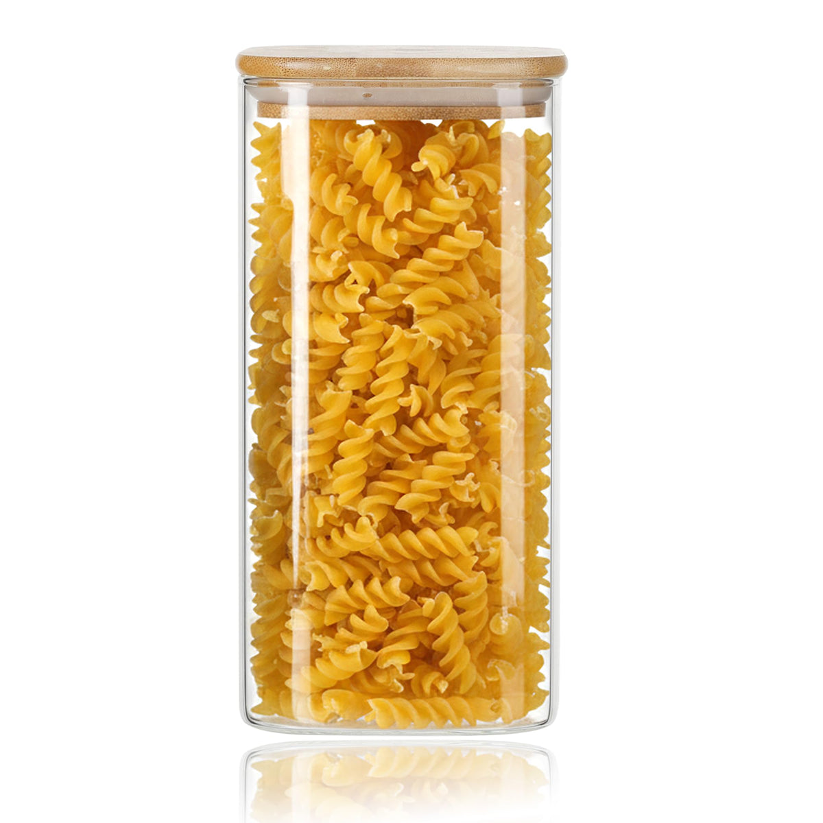 Kitchen Glass Jars Set with Bamboo Lids for Storage