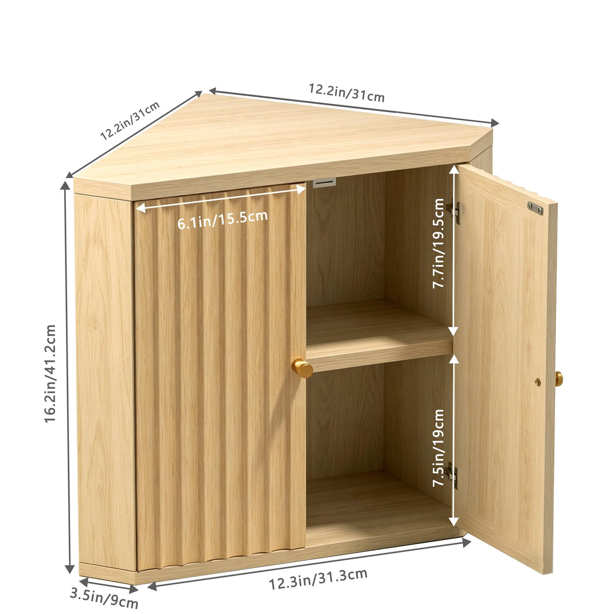 Natural Corner bread box for kitchen countertop