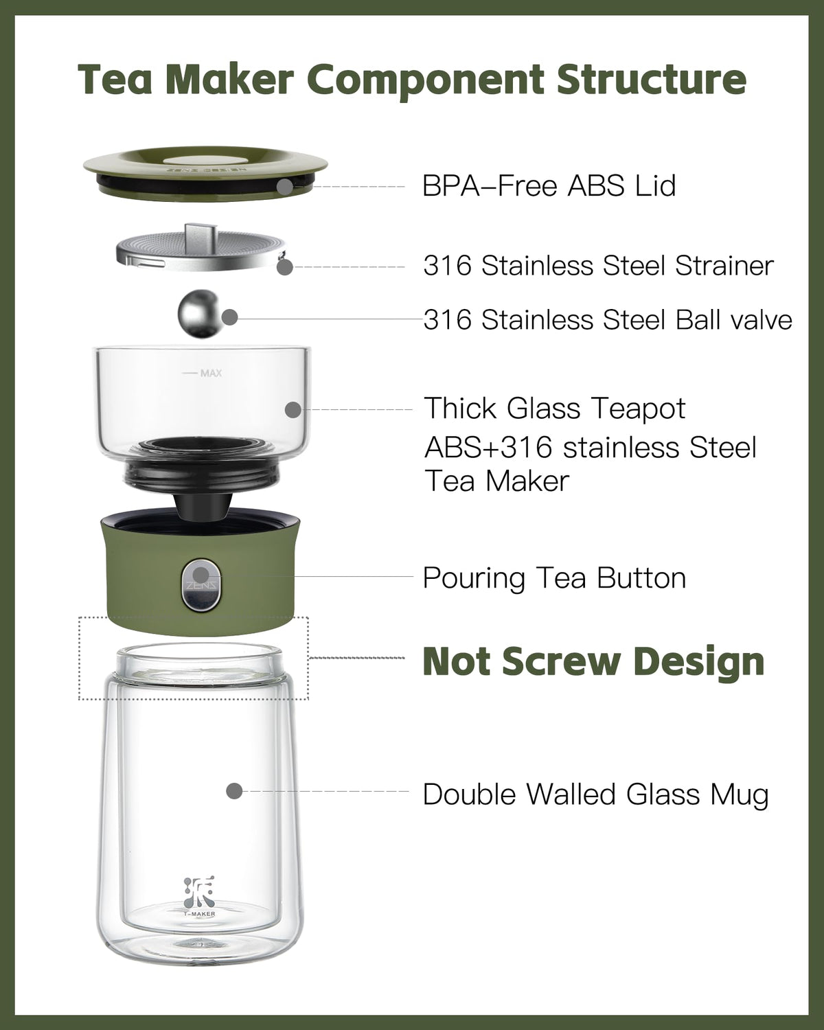 Modern Glass Infuser Teapot