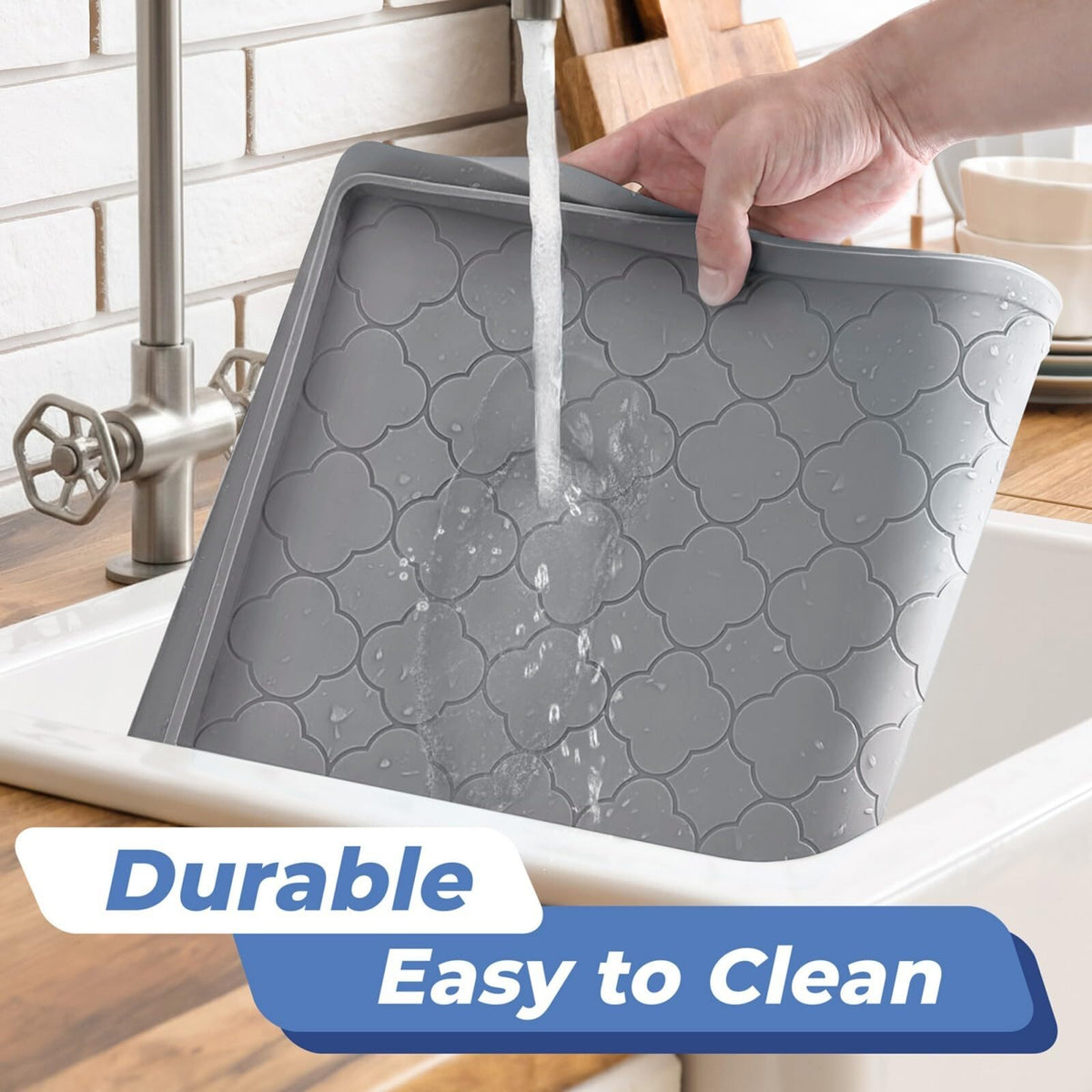 Under Sink Mat 37" x 19" Waterproof Silicone Cabinet Kitchen Liner