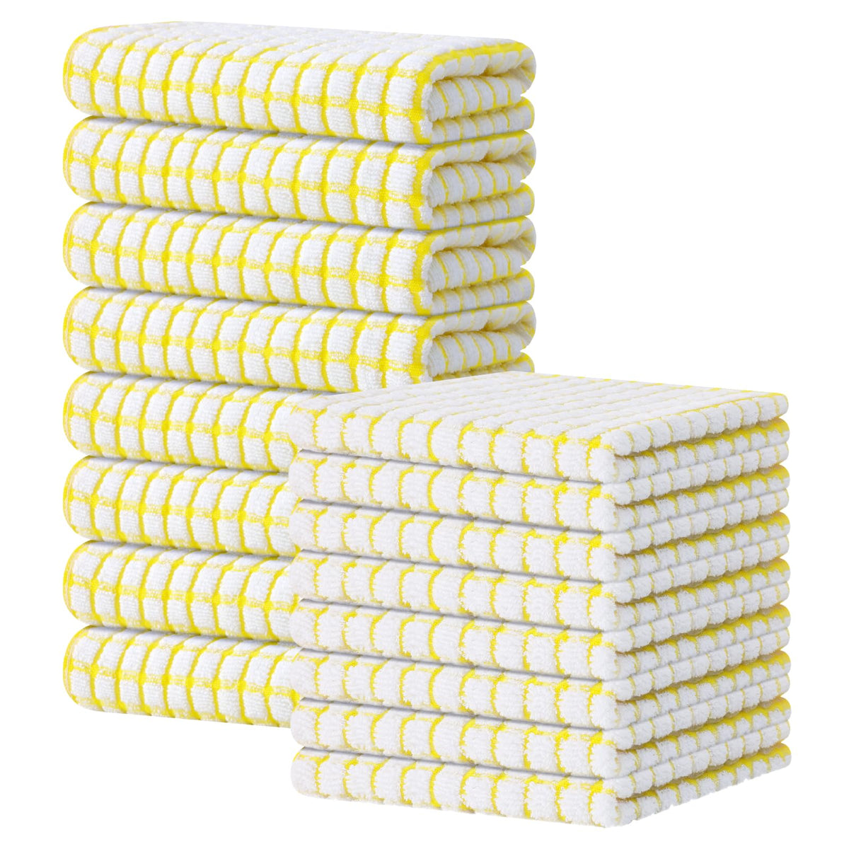 Cotton 16 Pack Kitchen Towels and Dishcloths Sets (16 Count)
