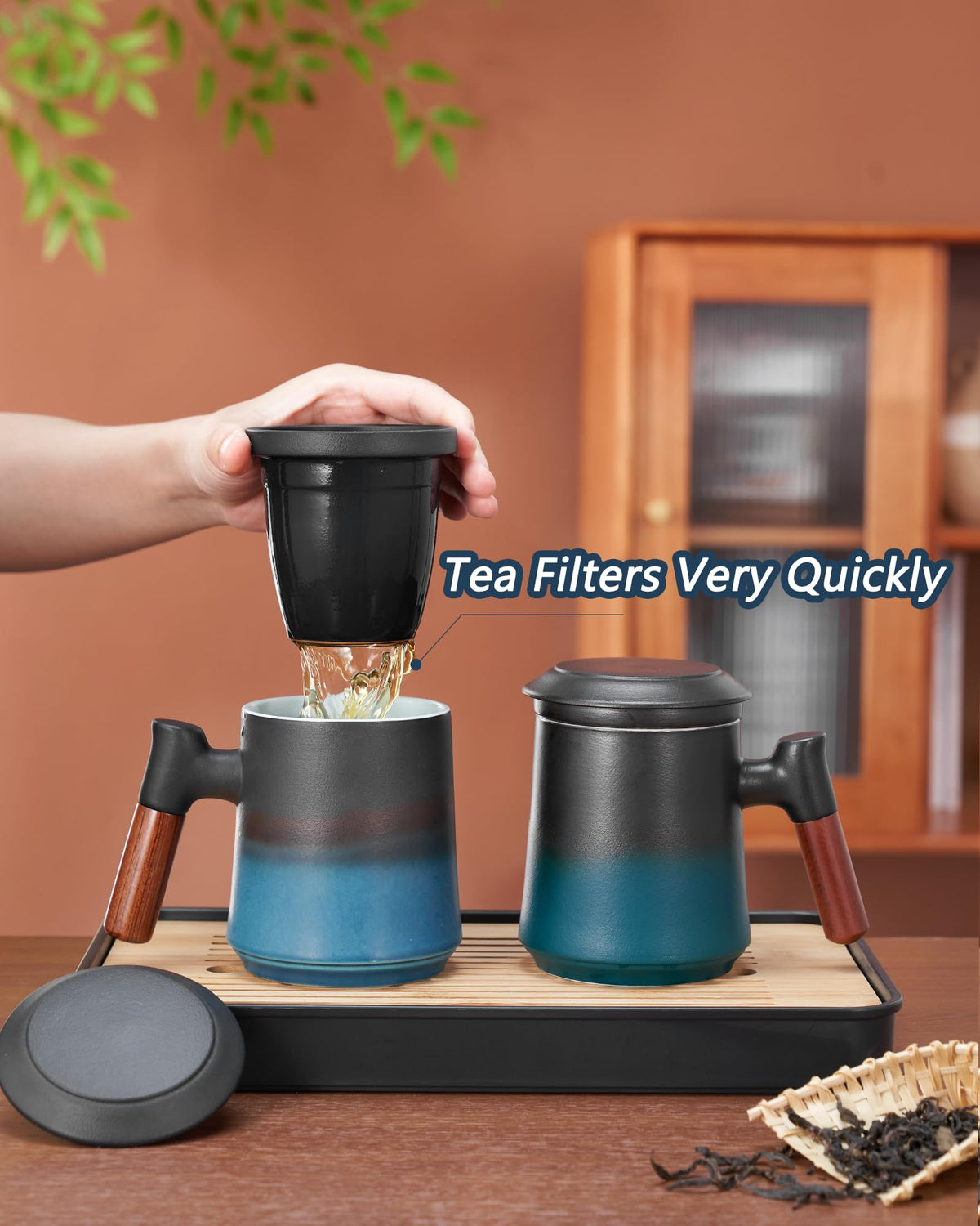 Tea Cup with Infuser and Lid for Loose Leaf Tea Steeper