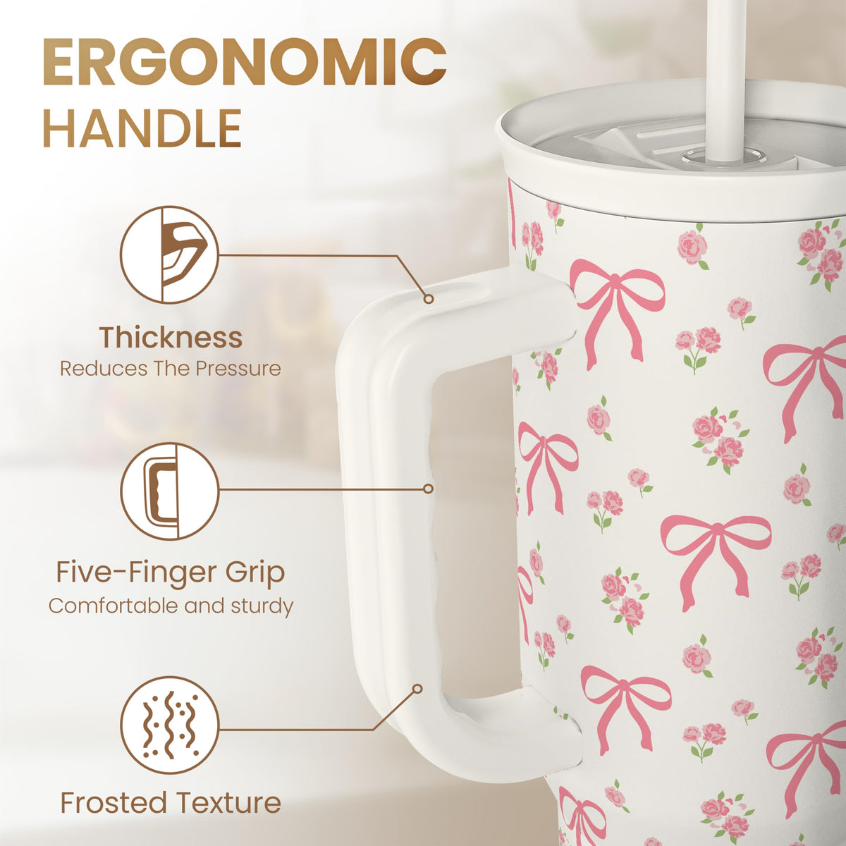 Bow Tumbler with Handle 40oz