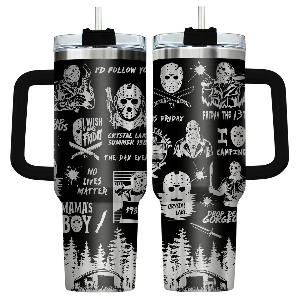 Movie Lover Horror Characters 40 oz Tumbler with Handle