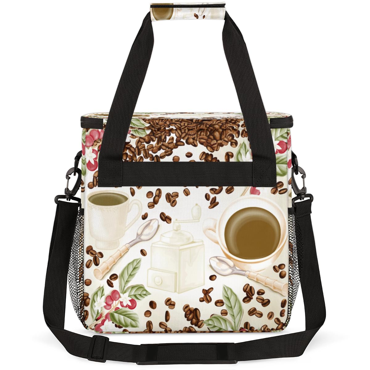 Watercolor Coffee Bean Coffee Maker Carring Bag Cafe Travel Carrying Storage Tote Bag Compatible with Keurig K