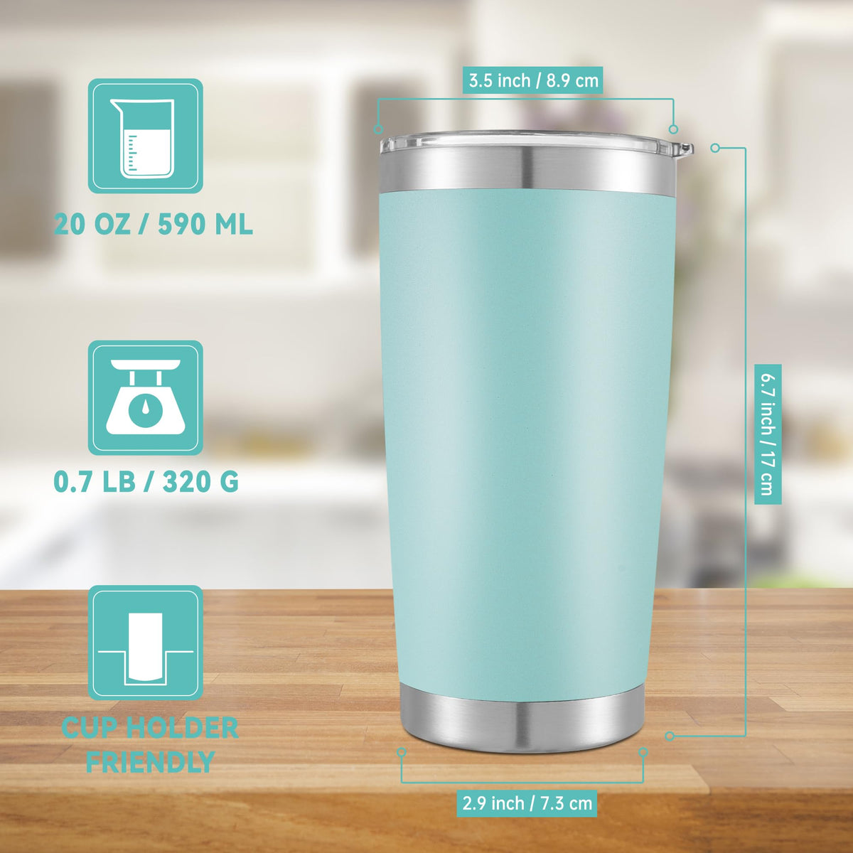 20 oz Tumblers Bulk Stainless Steel Tumbler with Lid (12 Count)