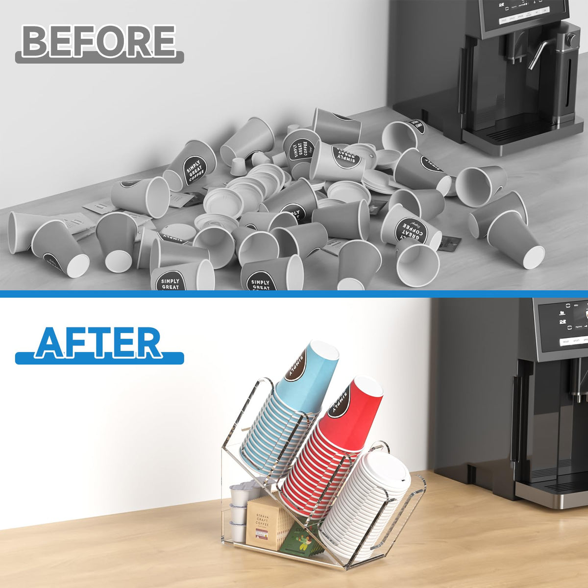 3 Compartment Disposable Cup Holder