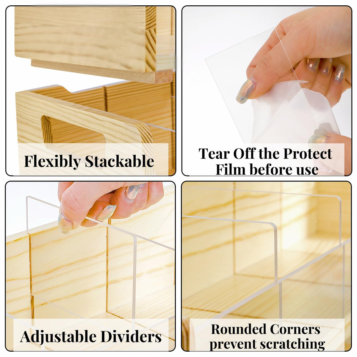 3 Tier Tea Bag Organizer with Acrylic Divider (3 Count)