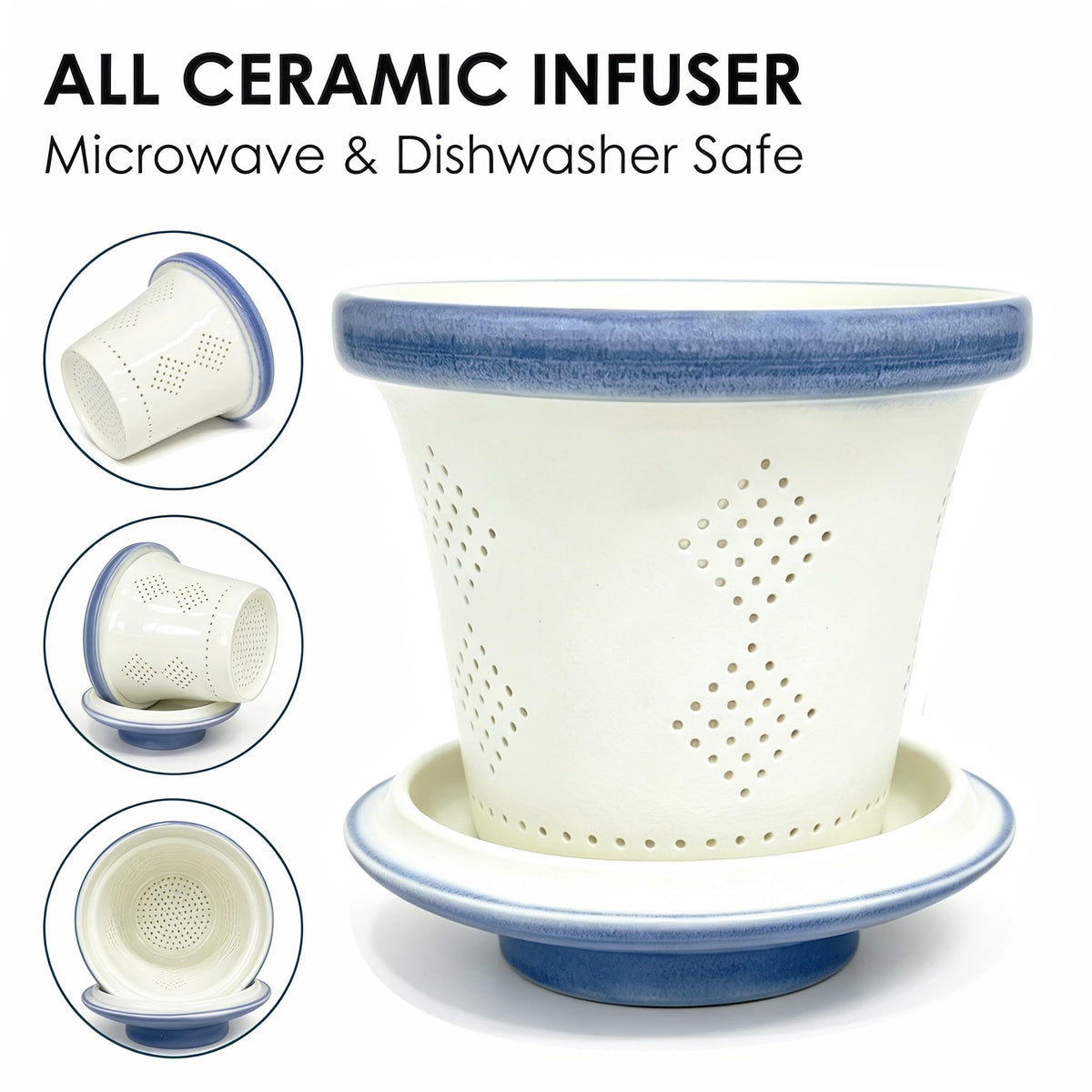 Ceramic Tea Mug with Infuser and Lid