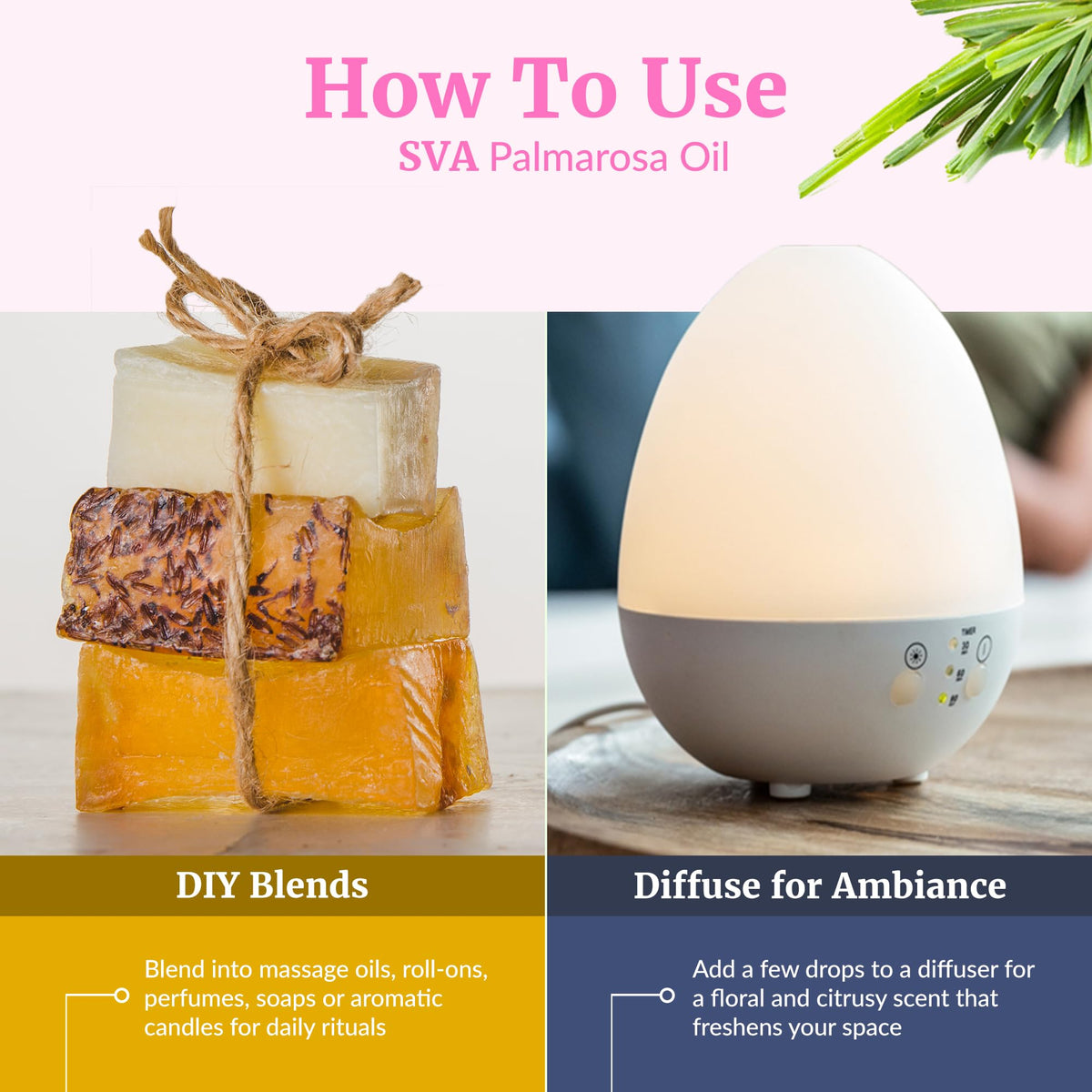 SVA Palmarosa Essential Oil (4 Fl Oz)