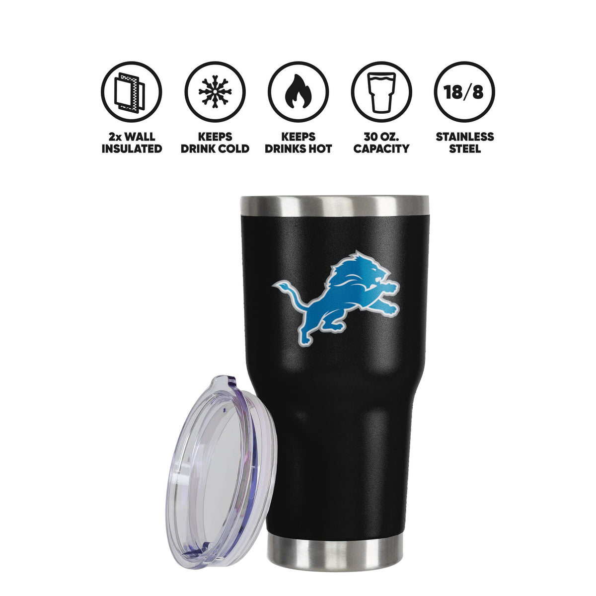 Detroit Lions NFL Team Logo 30 oz Tumbler