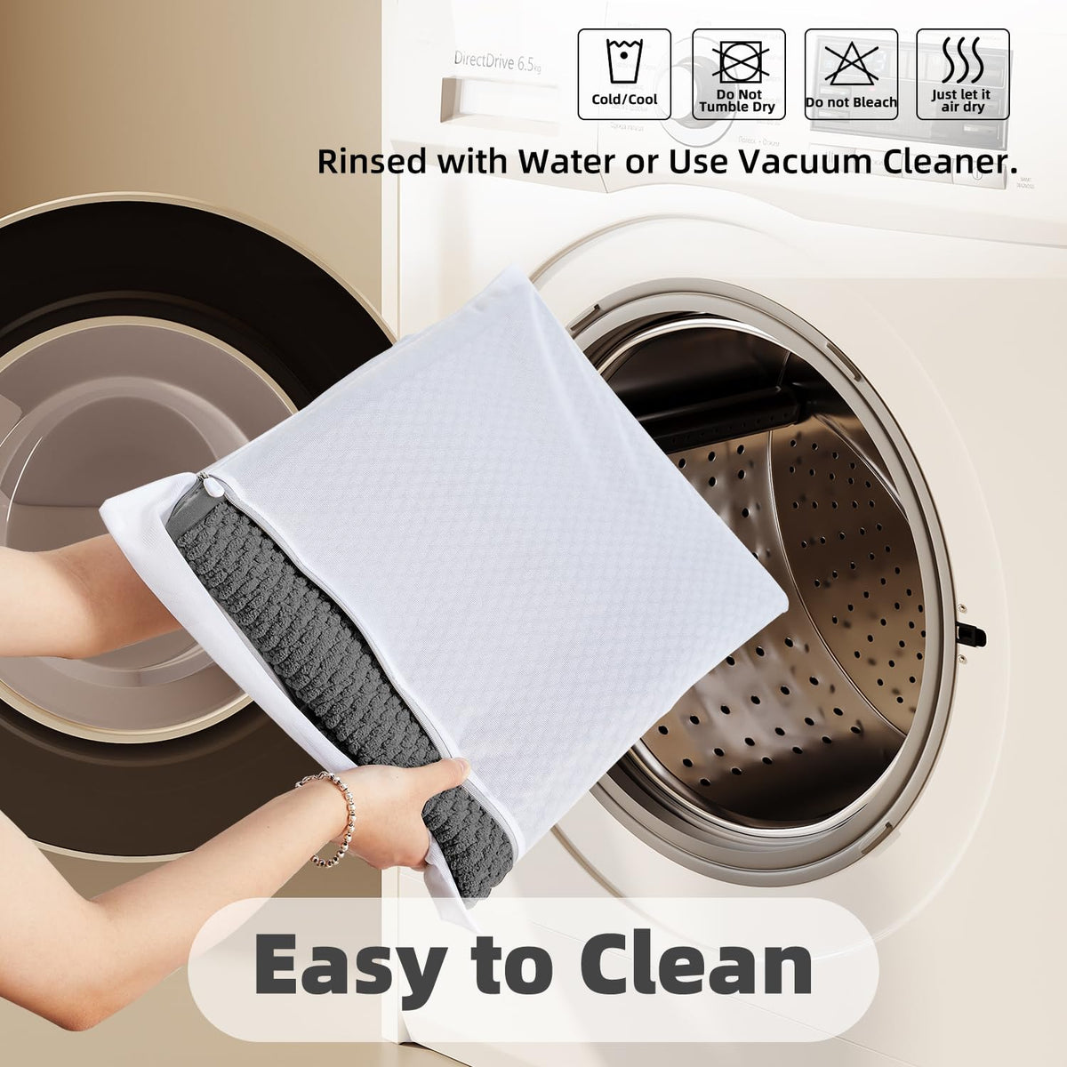 Large Bathroom Rugs Non Slip Washable Bath Rugs Super Absorbent Bathroom Rug Thin Quick Dry Low Pile Bath Mats (15 Sq Ft)