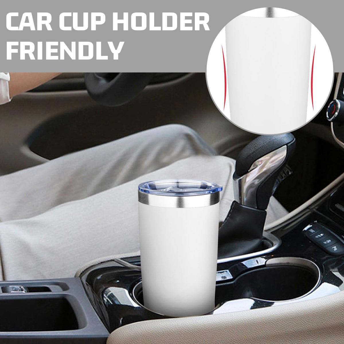 20oz Tumbler with Lid Double Wall Vacuum Insulated Travel Coffee Mug Stainless Steel Thermal Cup Powder Coated Sturdy Coffee Tumbler for Hot and Cold Beverage