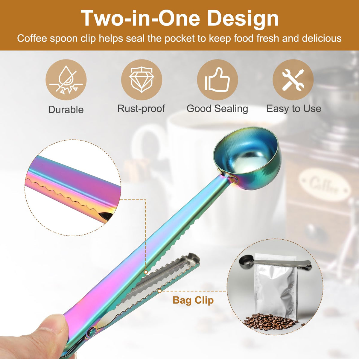 3 PCS Coffee Scoop with Clip
