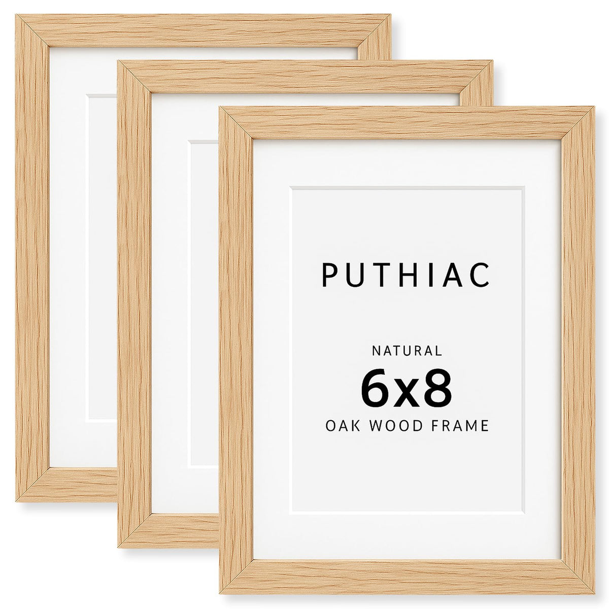 6x8 Solid Oak Wood Picture Frames (3 Count)