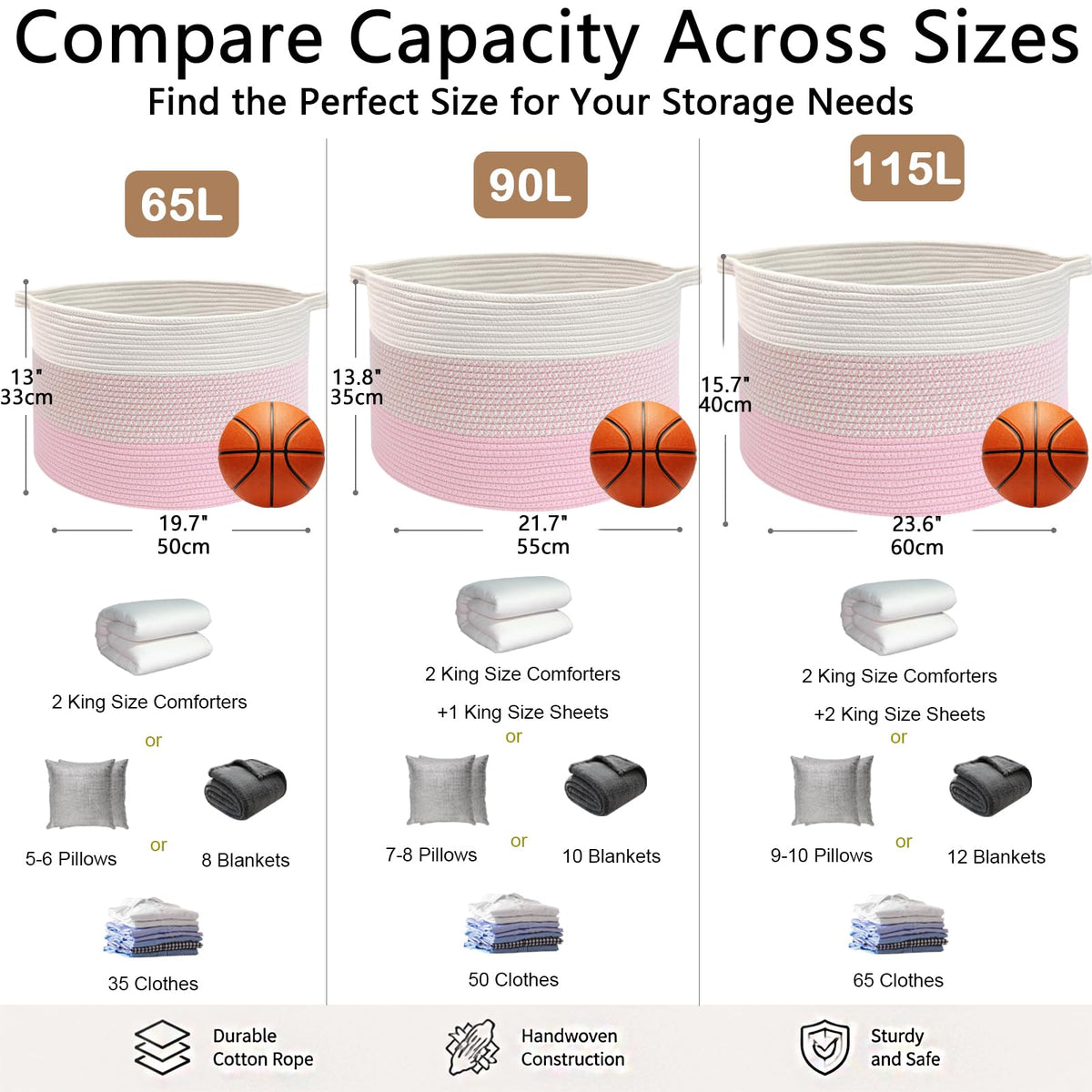 65L Large Blanket Basket
