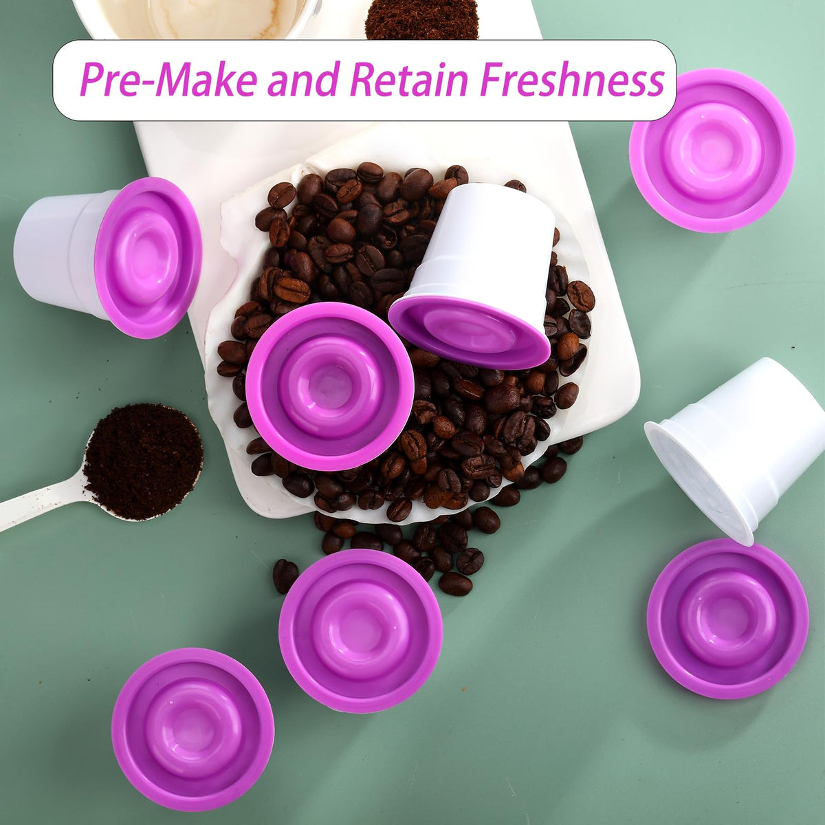 70Counts Disposable K Cups with Purple Lids Compatible with Keurig 1.0 and 2. 0 Berwers Empty Coffee Pods (70 Count)