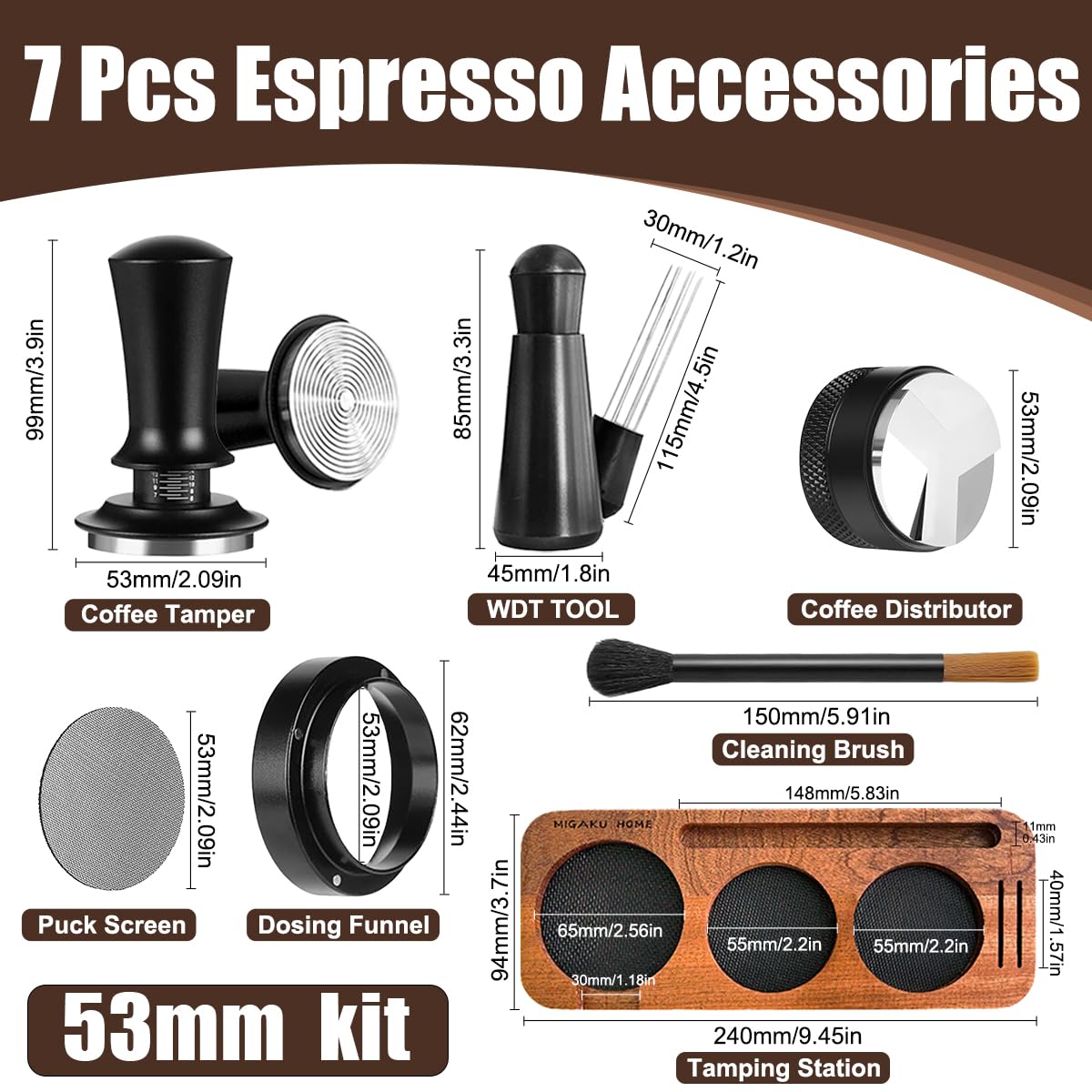7 PCS Espresso Accessories Kit (7 Count)
