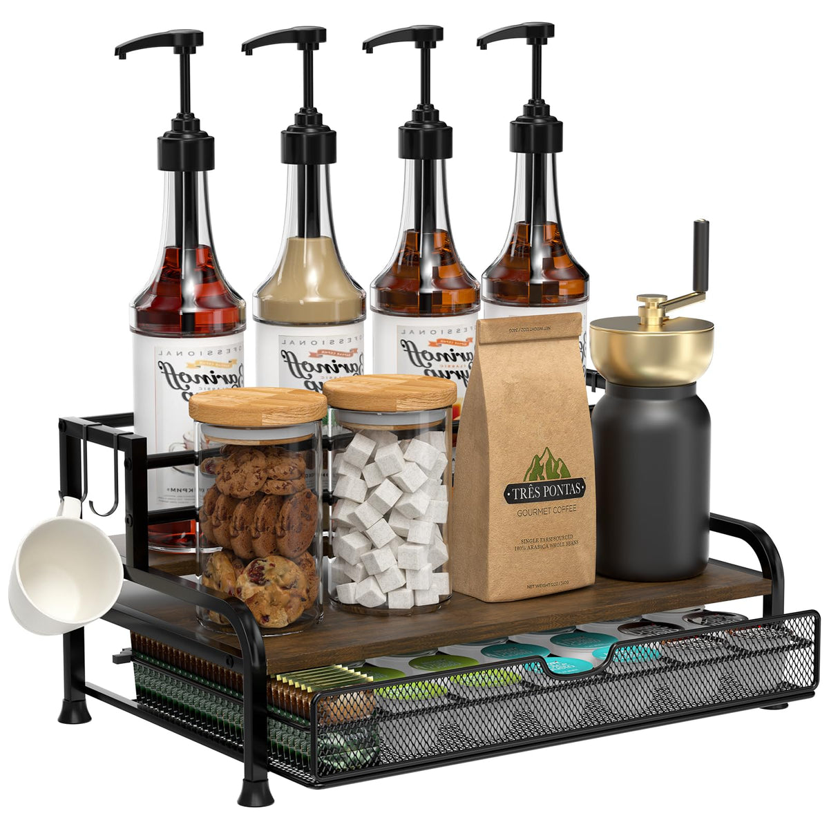Coffee Syrup Rack Organizer