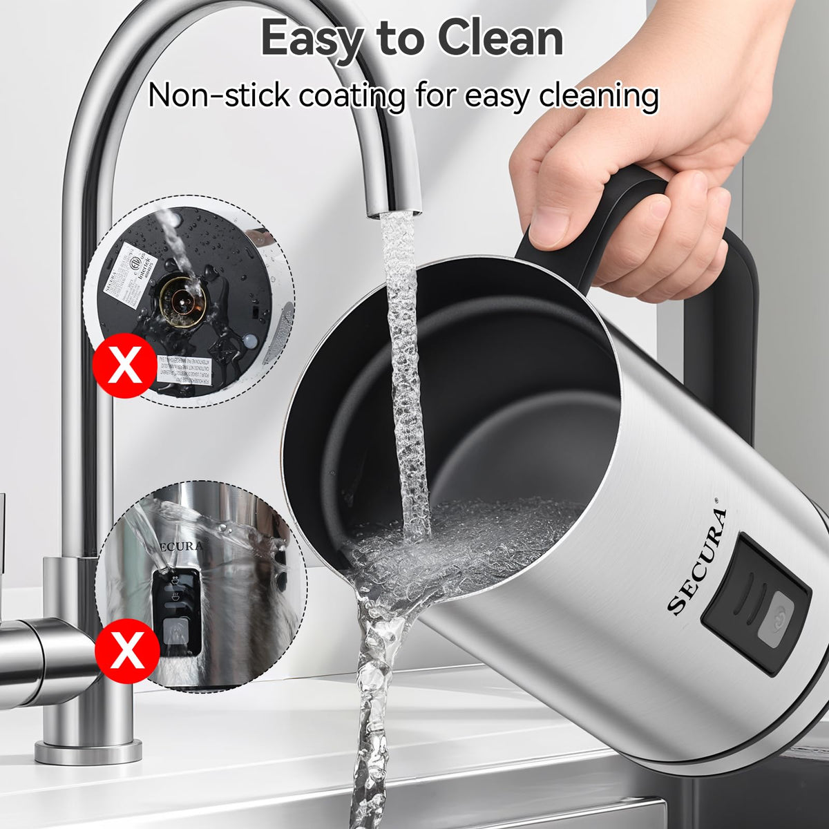 Milk Frother Electric Milk Steamer Stainless Steel