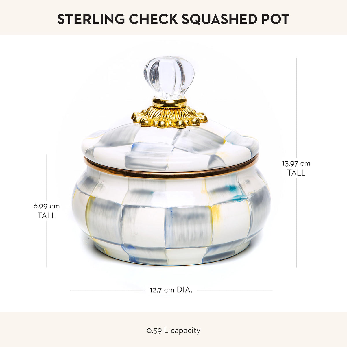 Enamel Squashed Pot