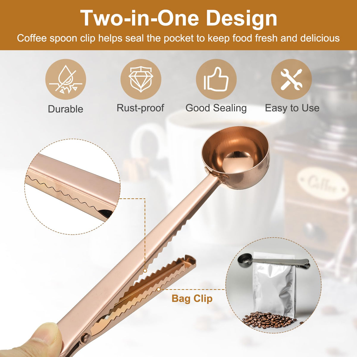 1 PCS Coffee Scoop with Clip
