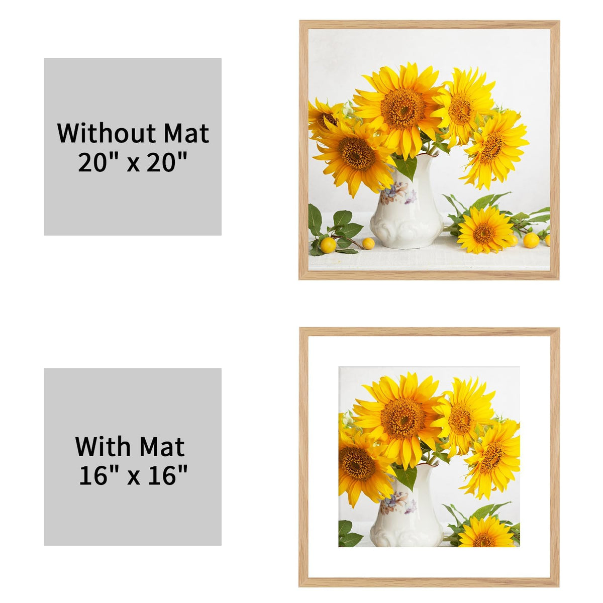 20x20 Solid Oak Wood Picture Frames (3 Count)
