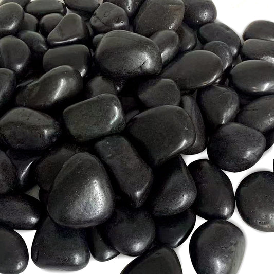 40 Pounds Black Natural River Pebbles
