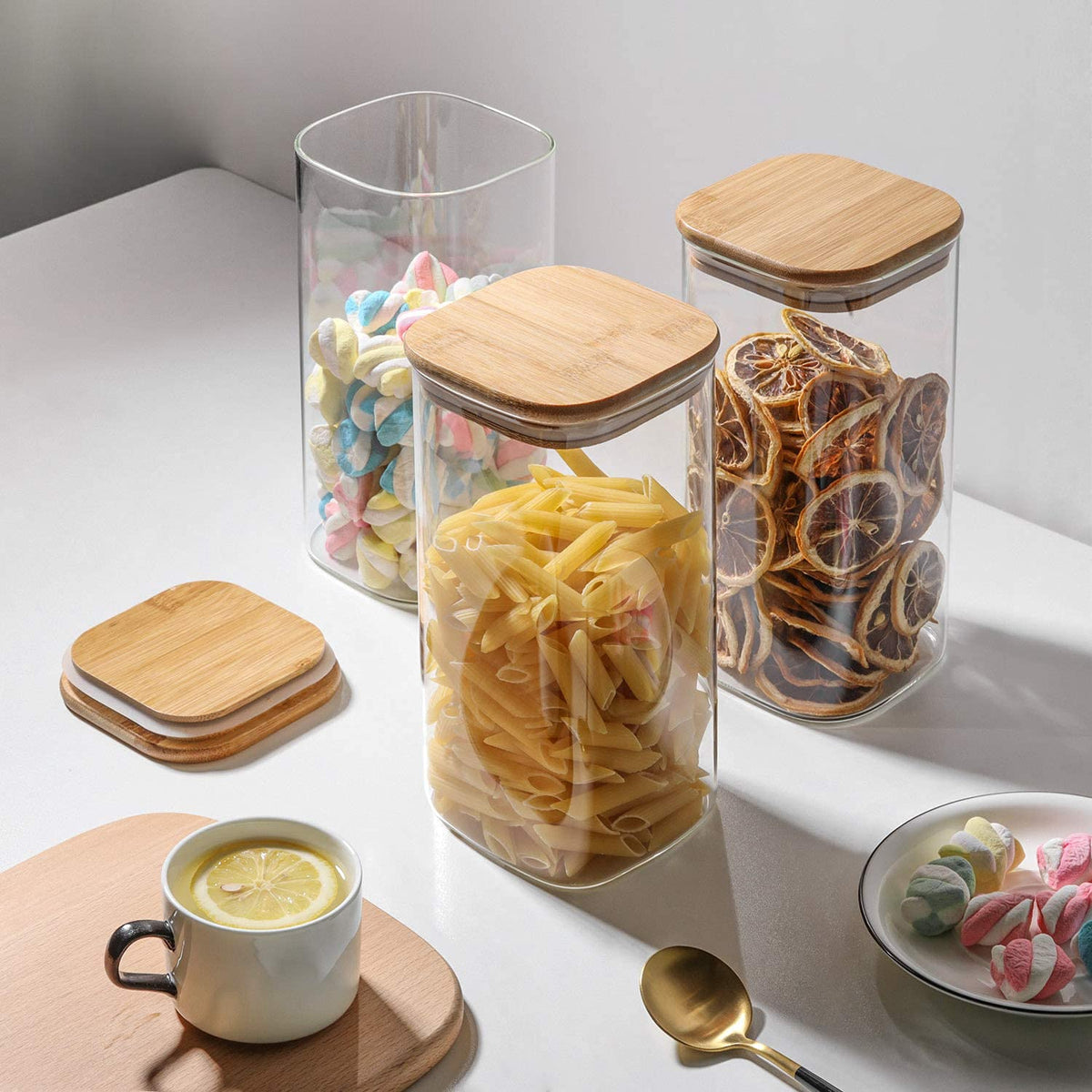 Glass Storage Containers wtih Lids 1.6 Qt (3 Count)
