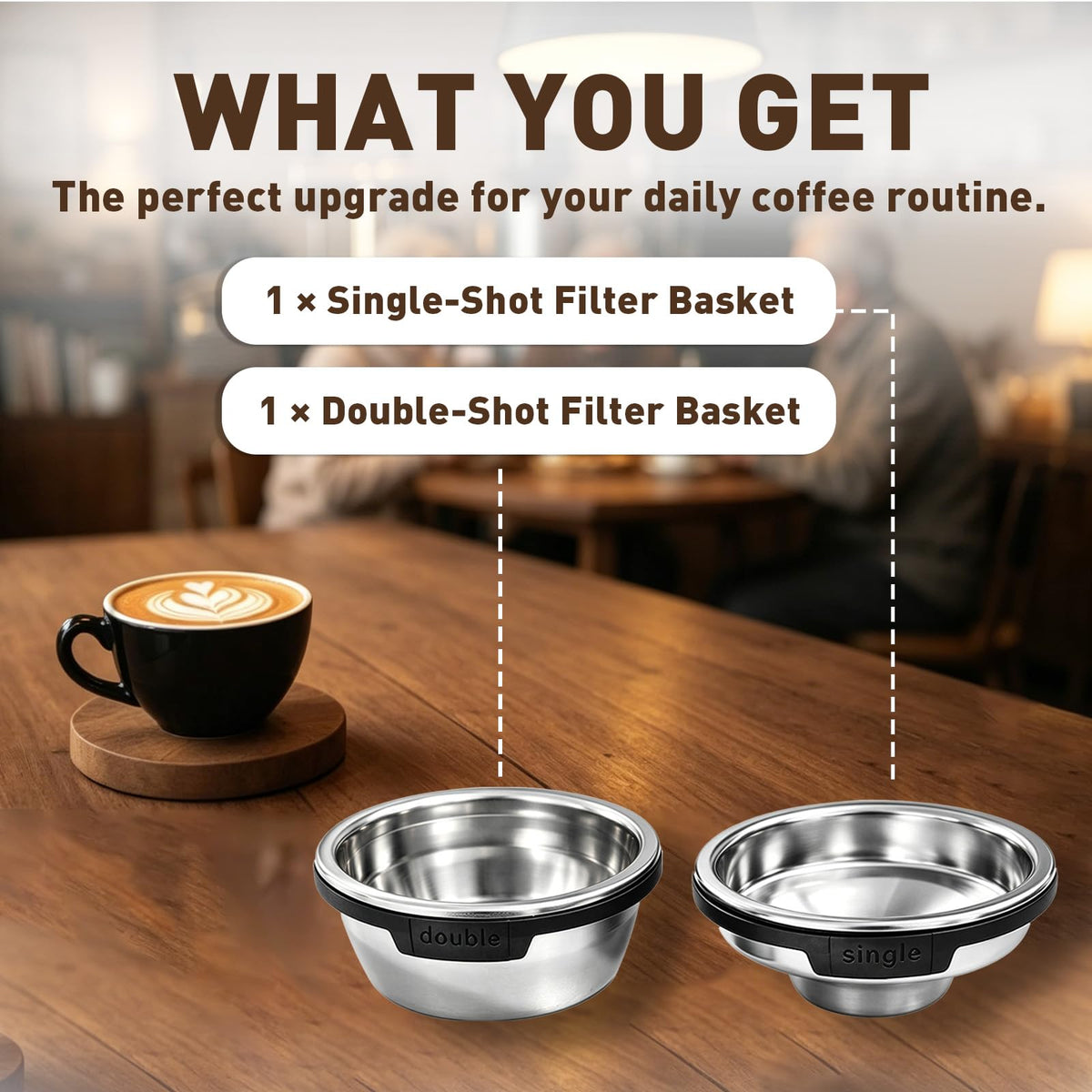 Single & Double Shot Espresso Filter Basket (2 Count)